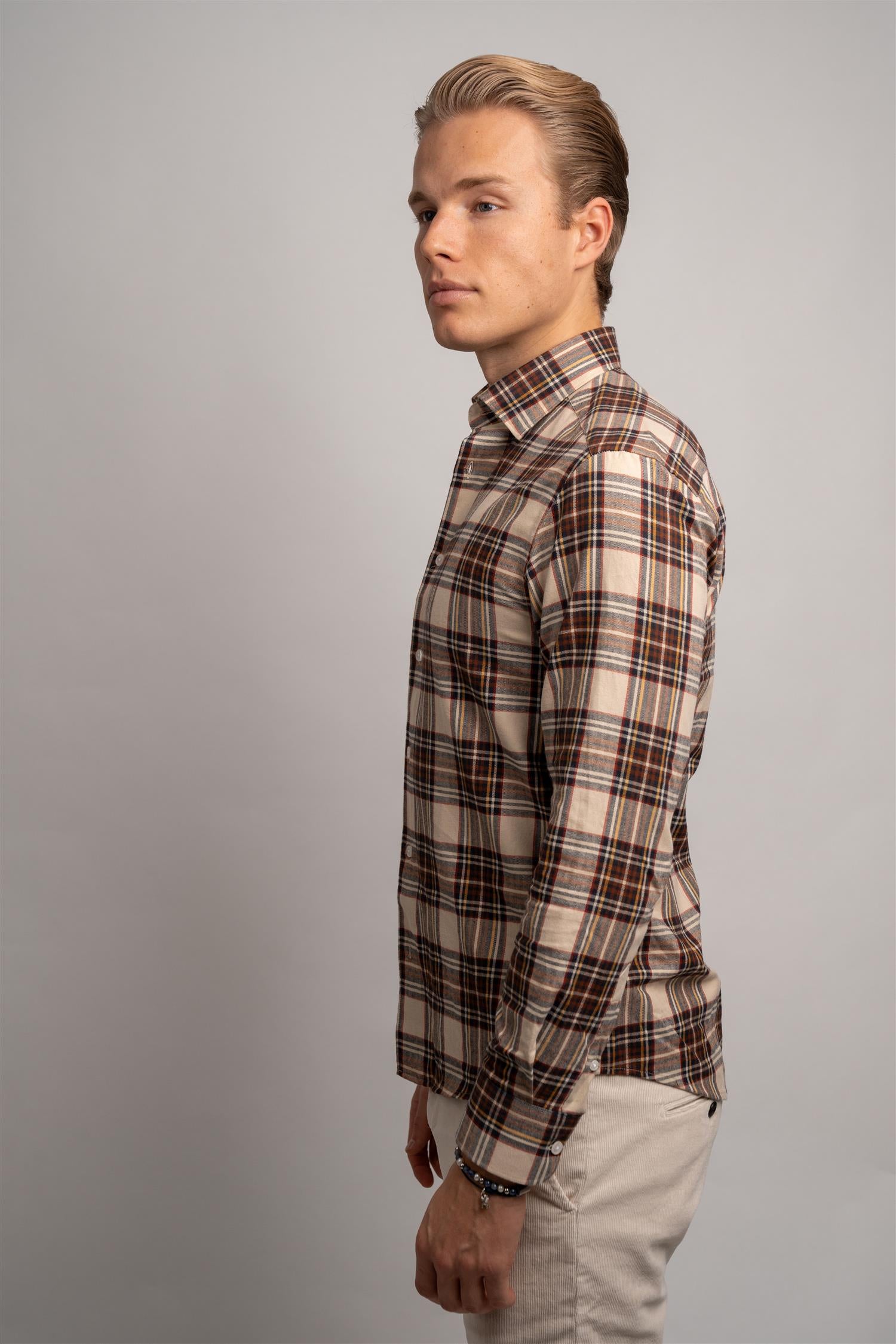 Check Flannel Shirt - Sand
