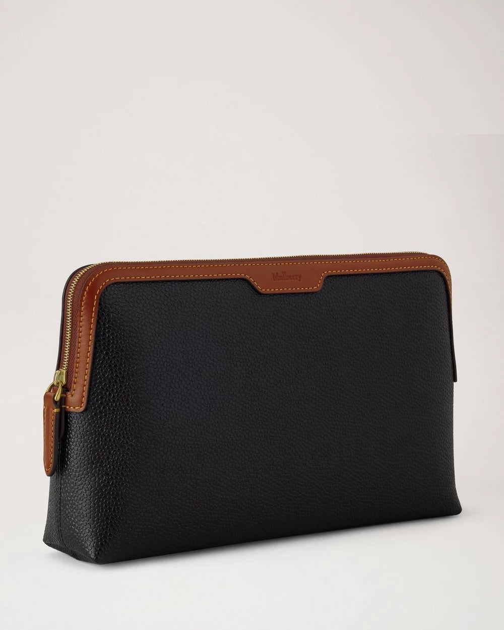 Medium Cosmetic Pouch Black & Cognac Bio Based Scotchgrain