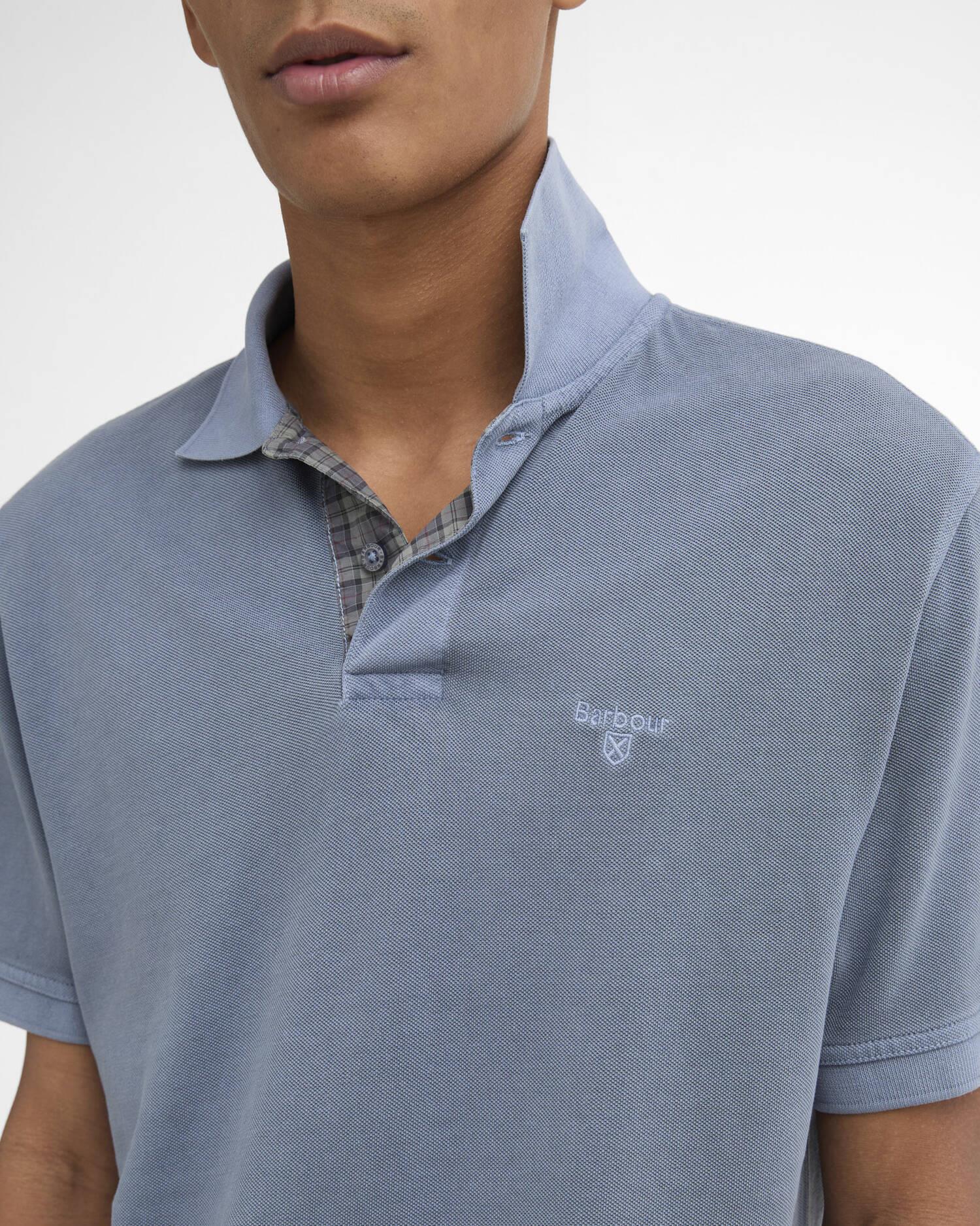 Washed Tartan Polo - Washed Blue