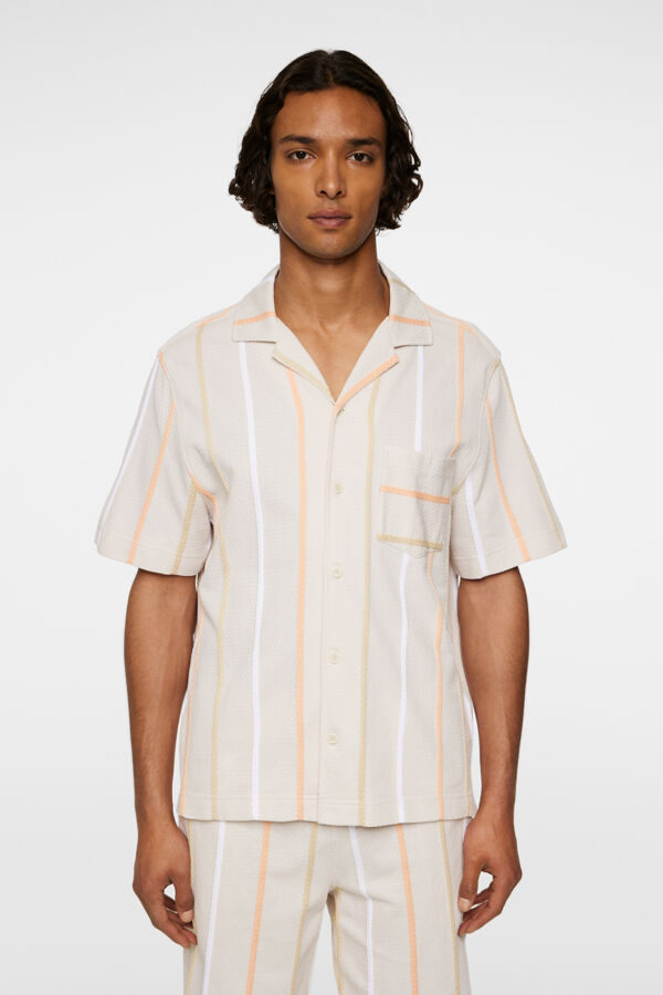 Theron Stripe Resort Shirt - Moonbeam