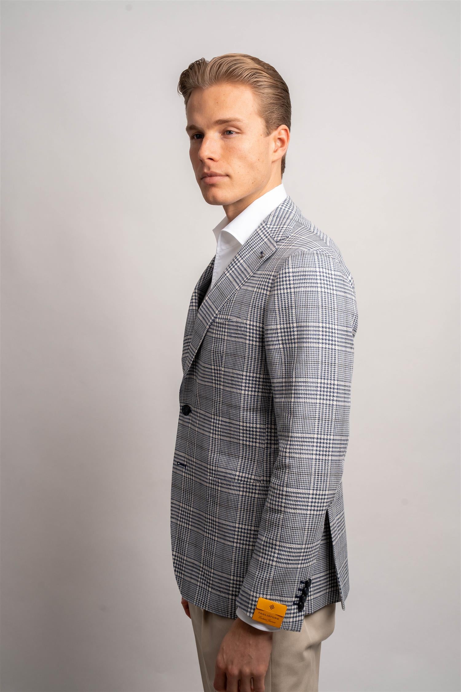 Blazer Linen - Mørkeblå ruter