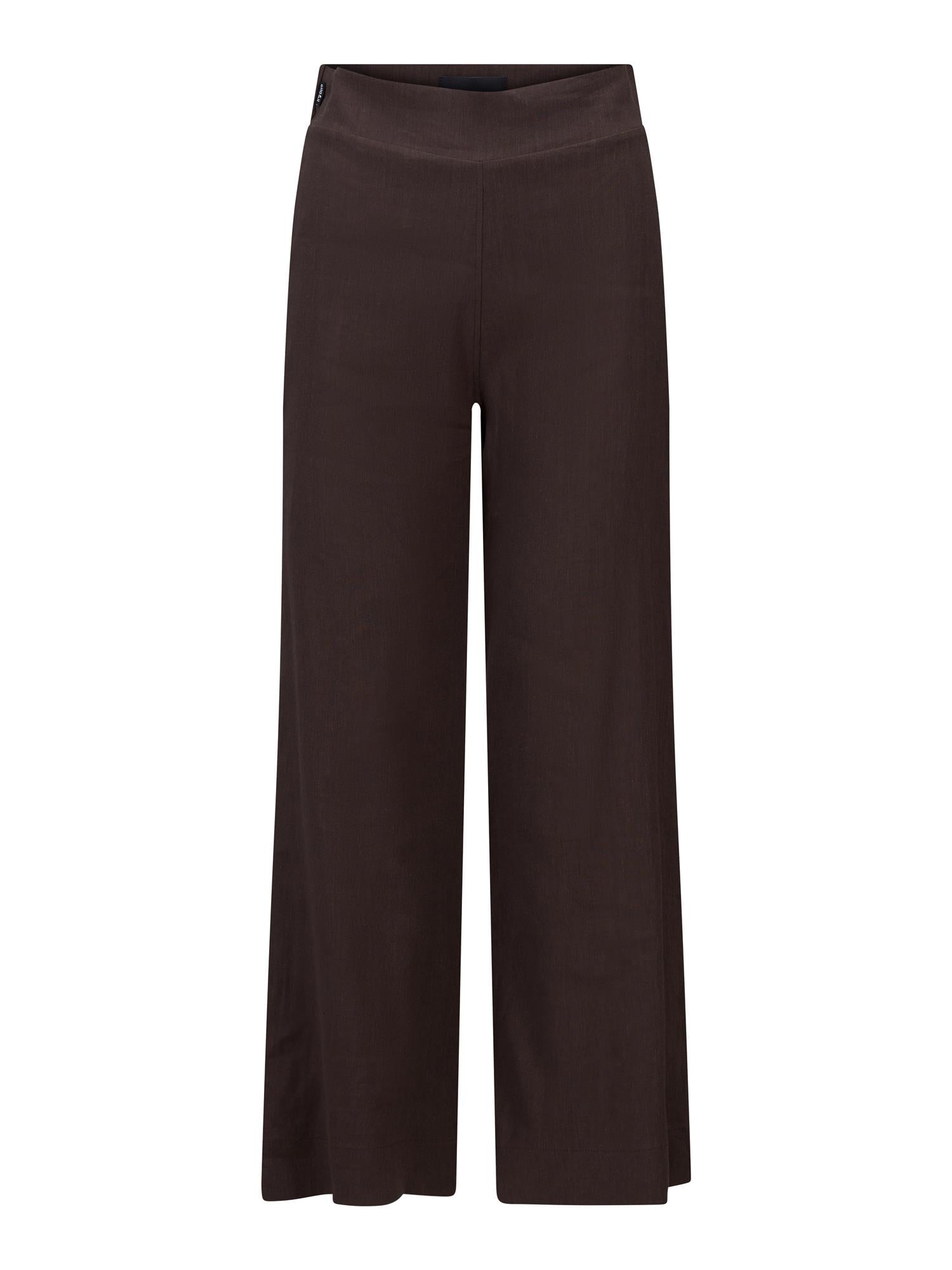 Molly Stretch Linen Pants - Dark Brown