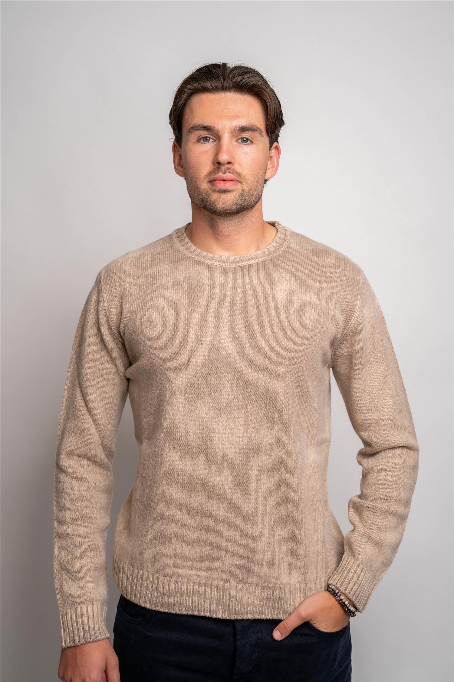 Wool Crew Neck - Beige