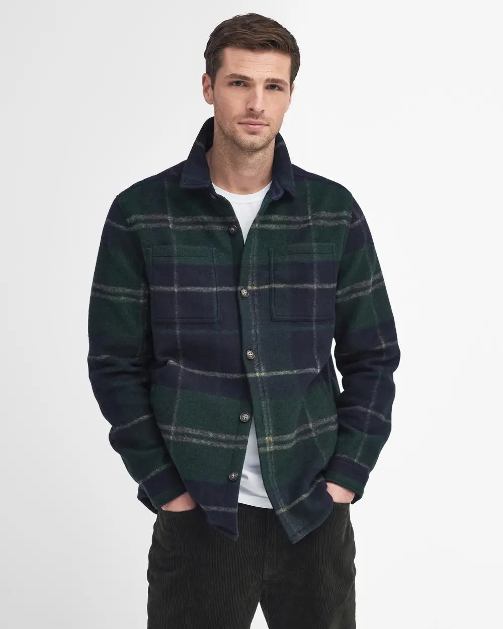 Chapter Tailored Check Overshirt - Green