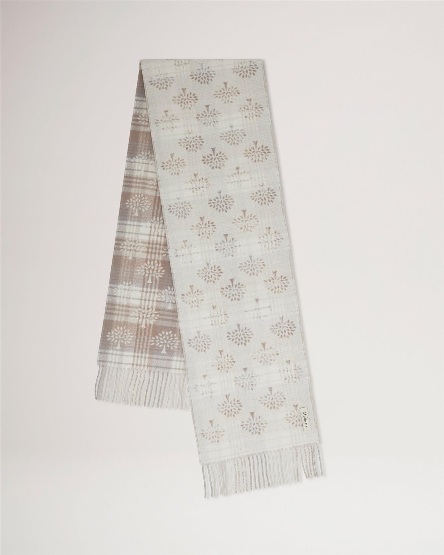Mulberry Heritage Check & Tree Scarf 200 x 30 cm