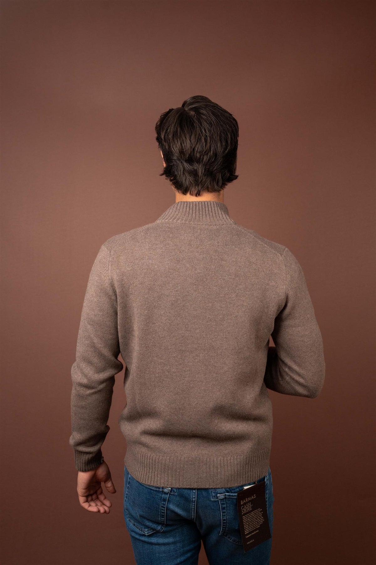 Full Zip Cardigan Wool - Cashmere - Brown