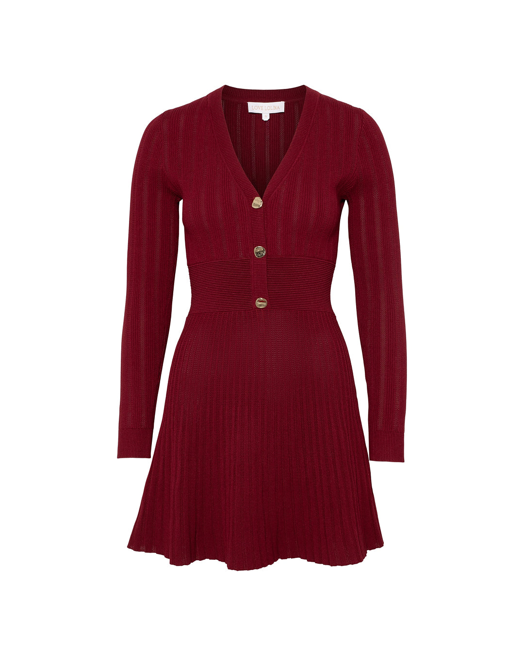 Connie Knitted Mini Dress - Burgundy