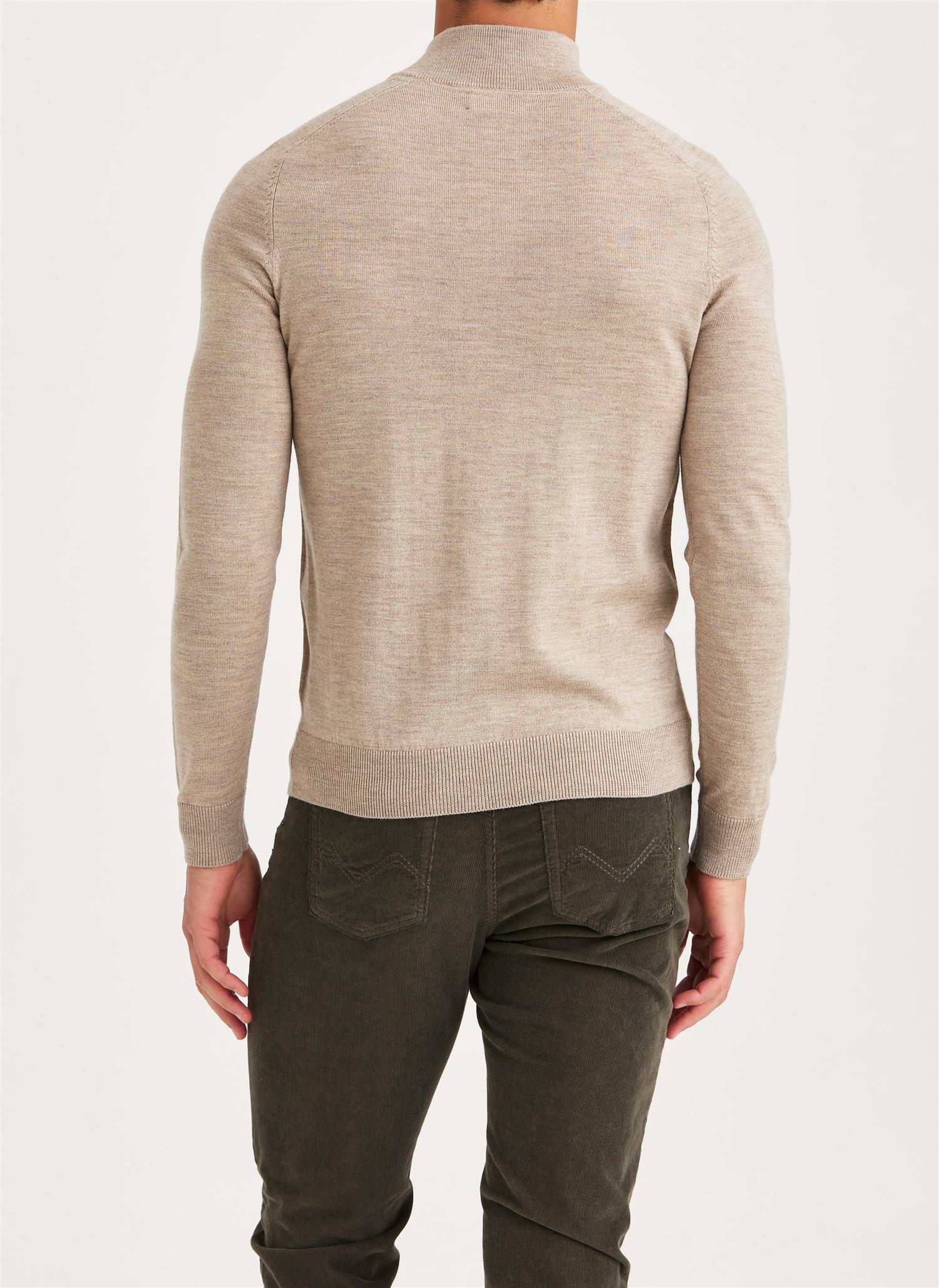Merino John Zip - Khaki