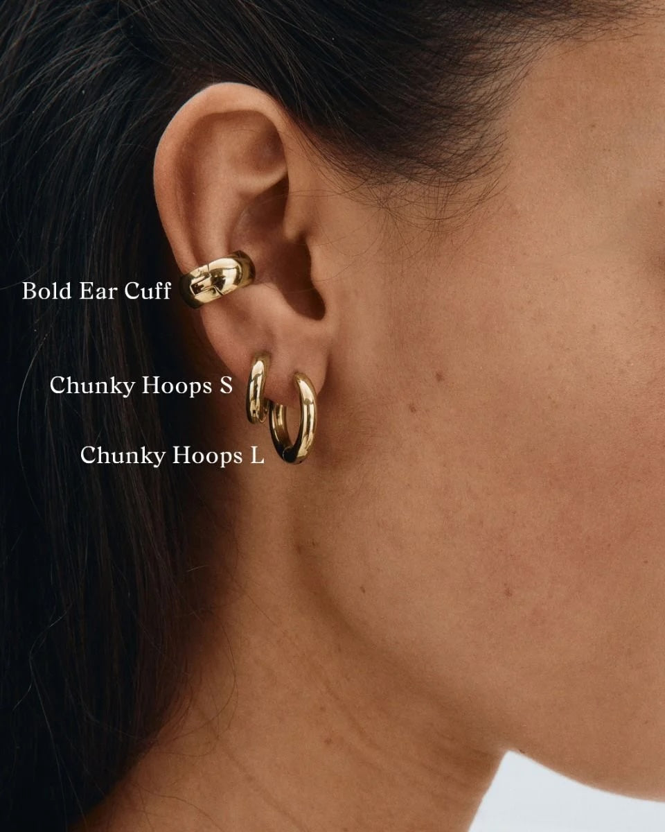 Chunky Hoops L Gold