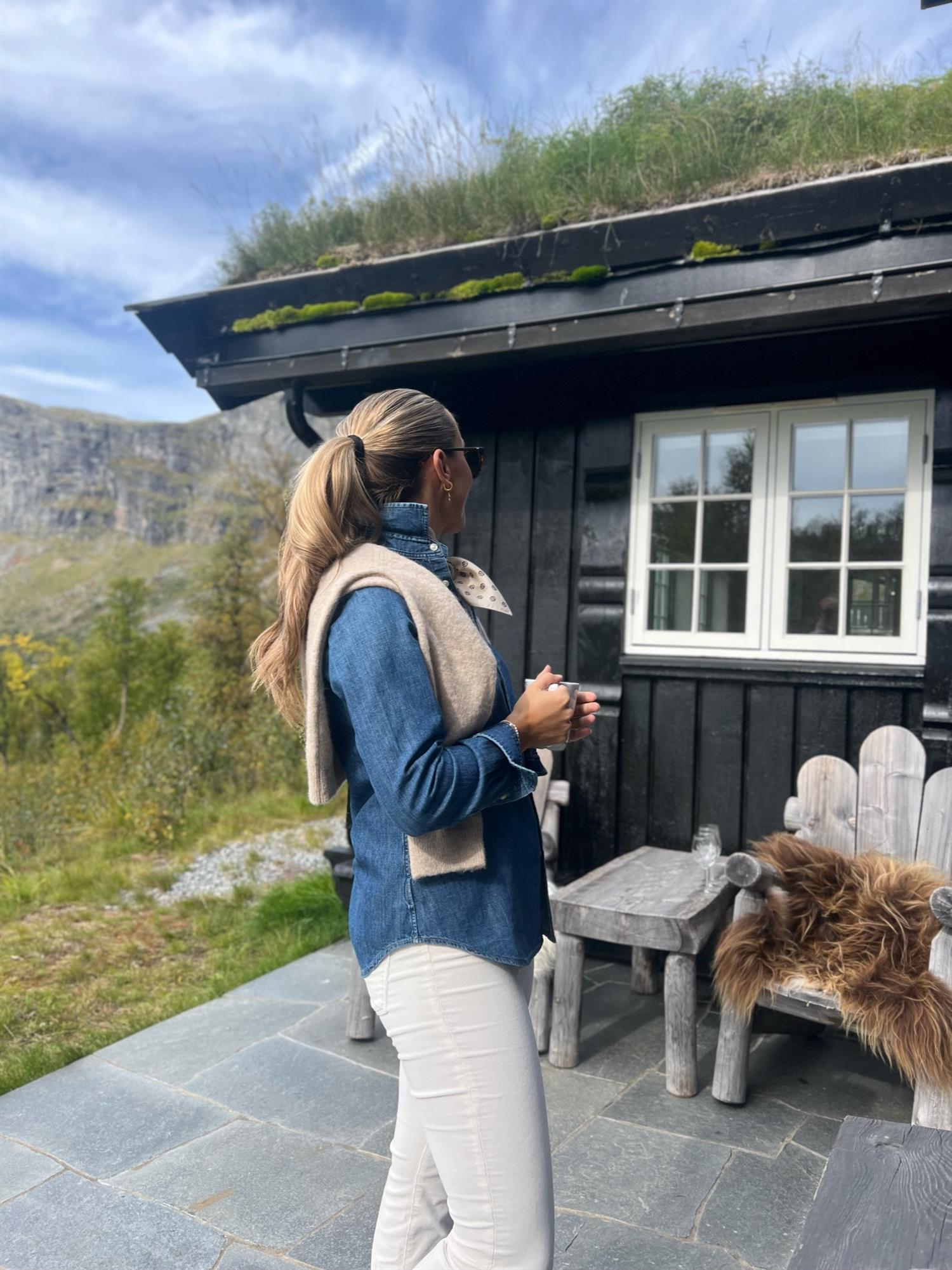 Denim Long Sleeve Button Front Shirt