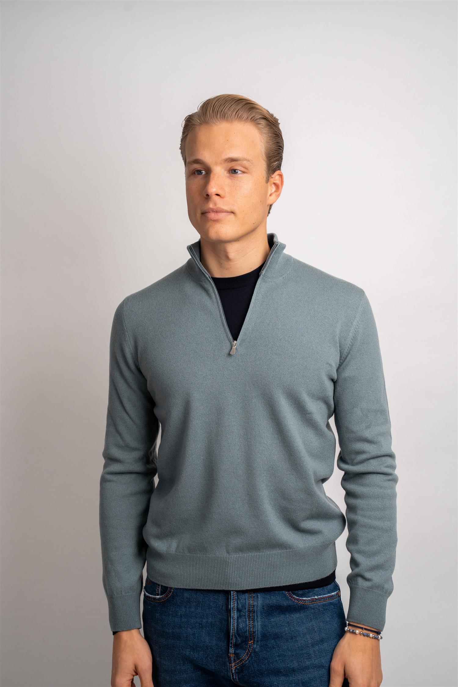 Half Zip Cashmere - Green