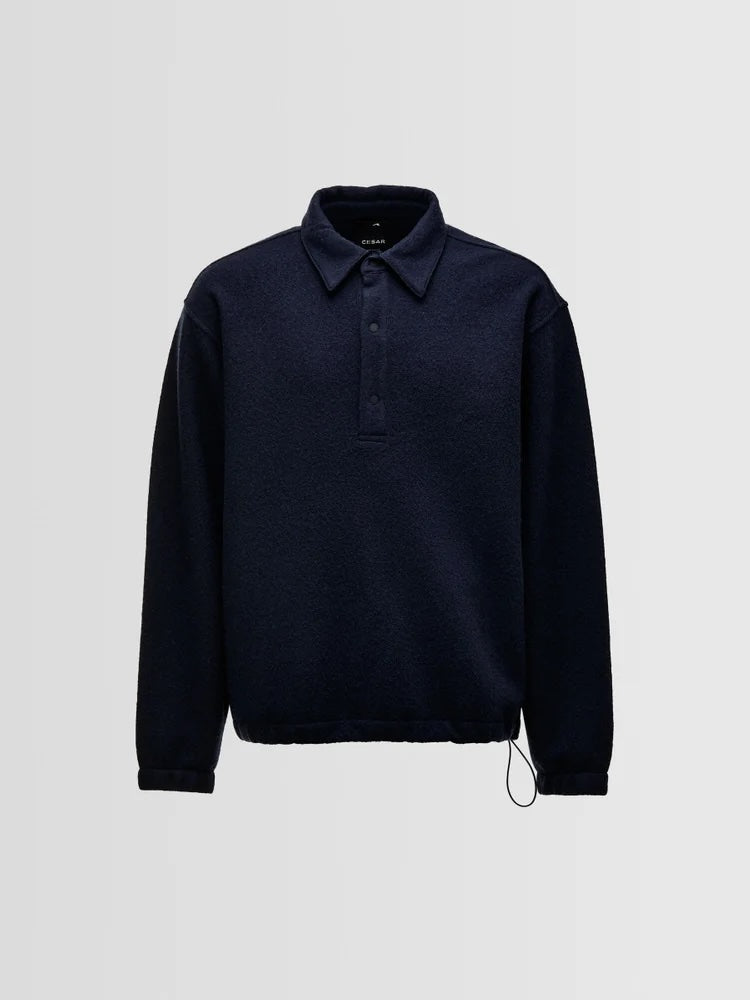 Oakdale Boiled Wool Shirt - Navy