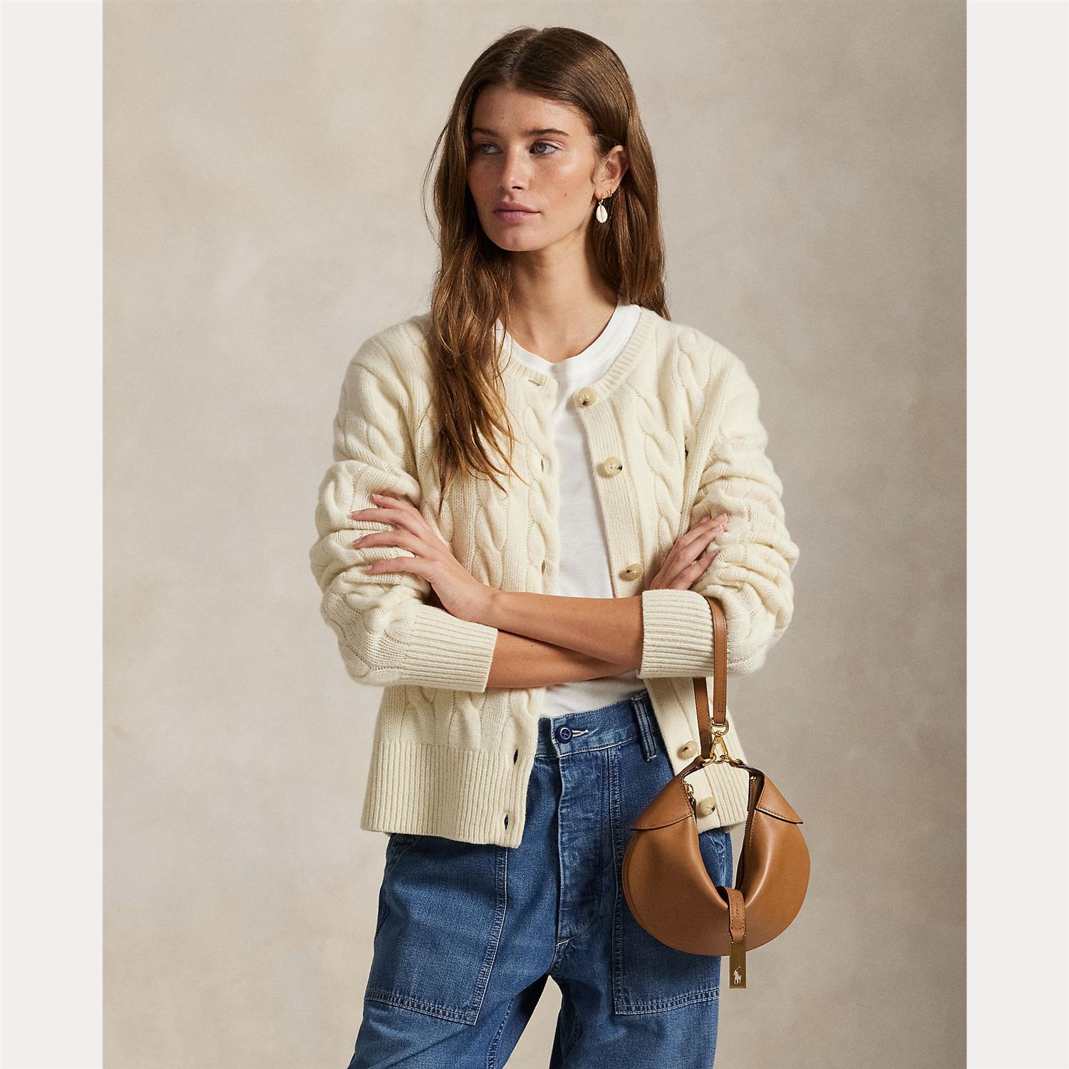 Cable-Knit Wool-Cashmere Cardigan
