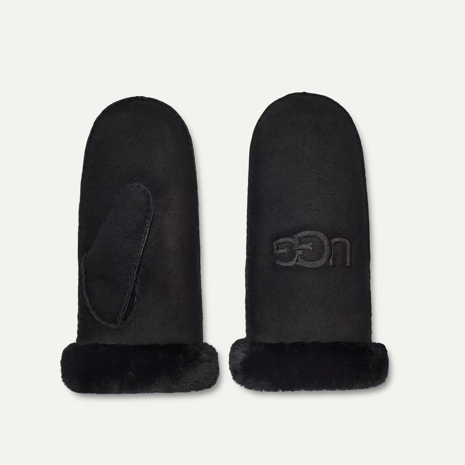 Shearling UGG Embroidery Mitten - Black
