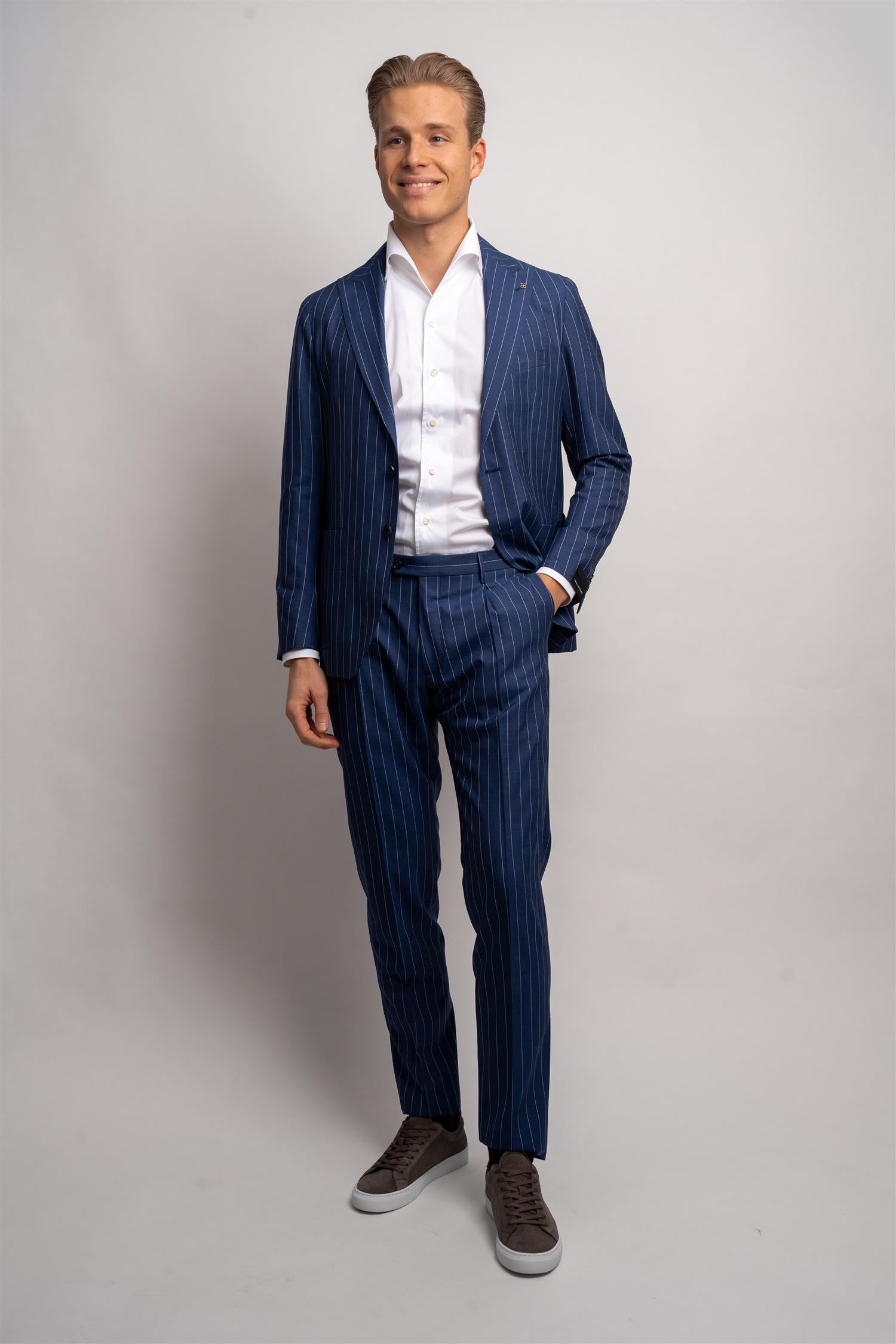 Pinstripe Suit - Blå