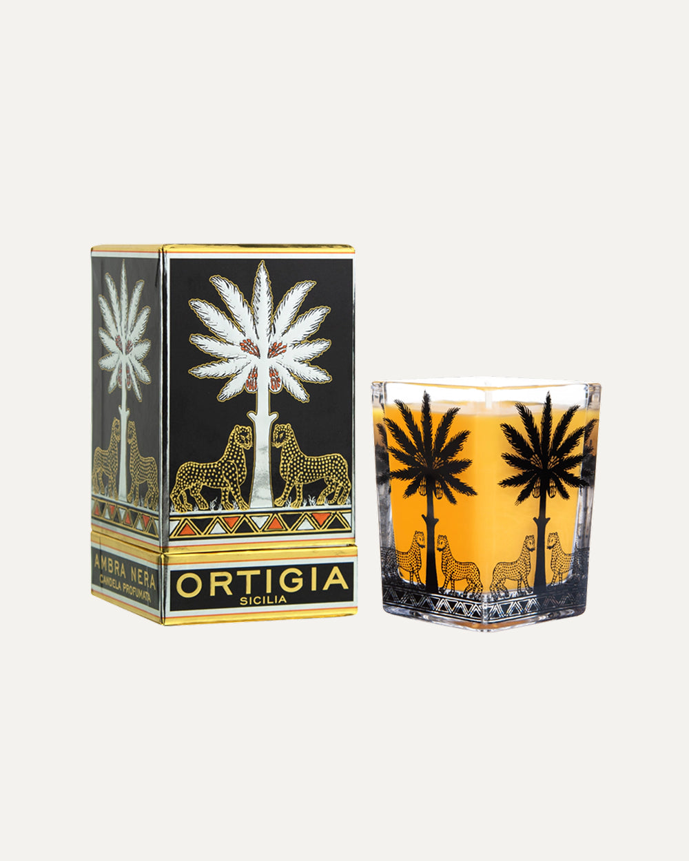 Ambra Nera Large Square Candle