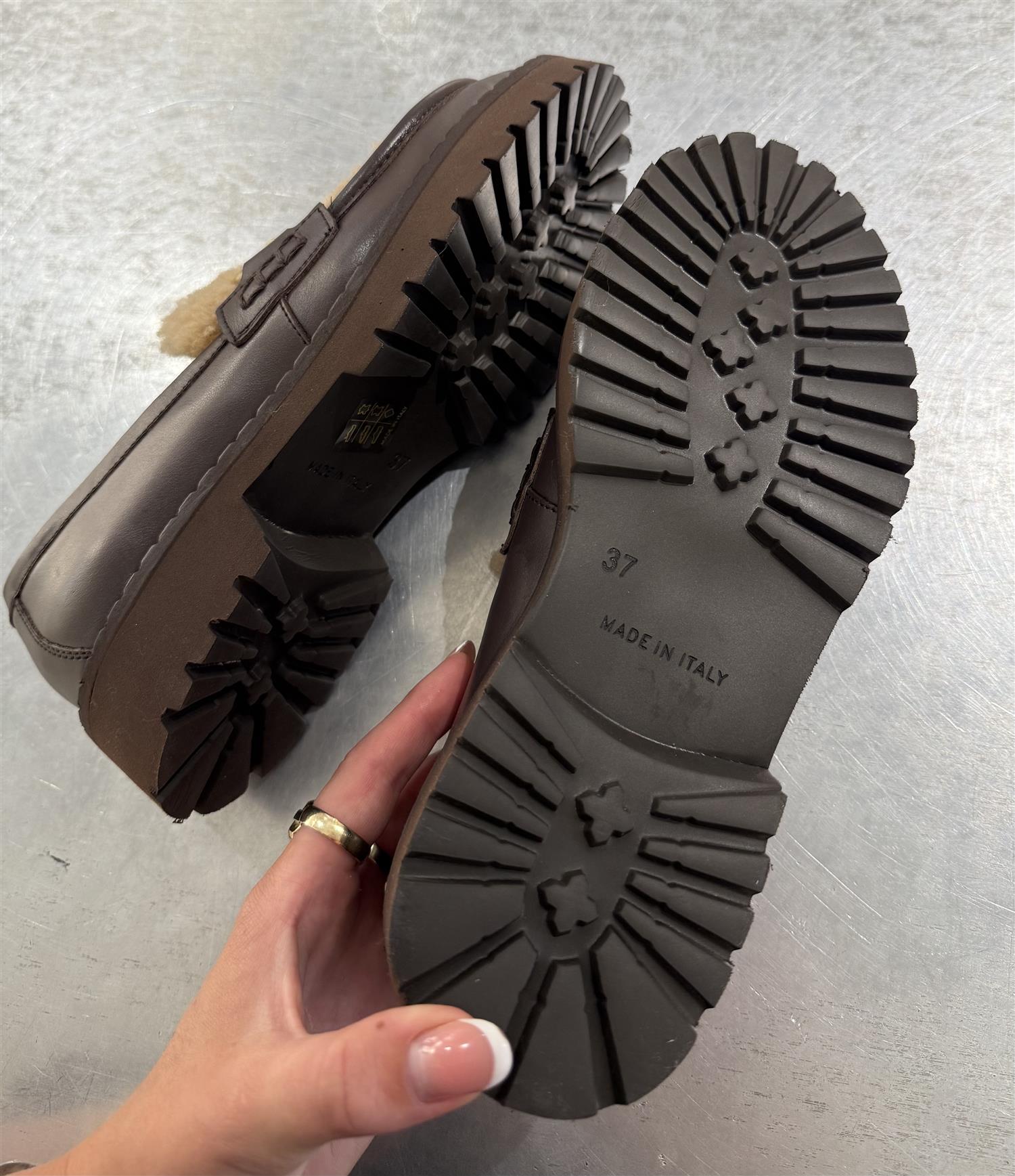 Shearling loafer beige/brown