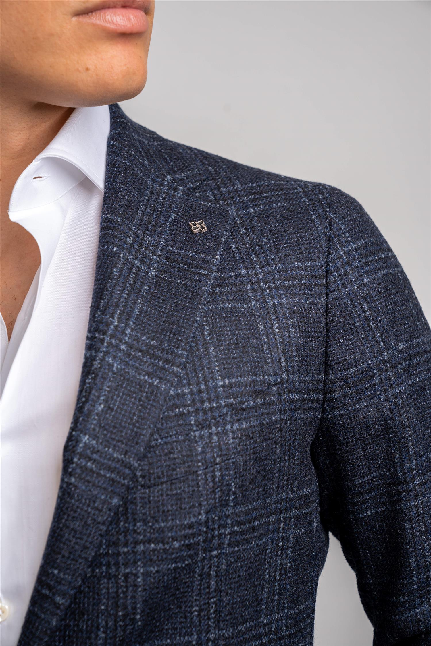 Check Blazer - Navy