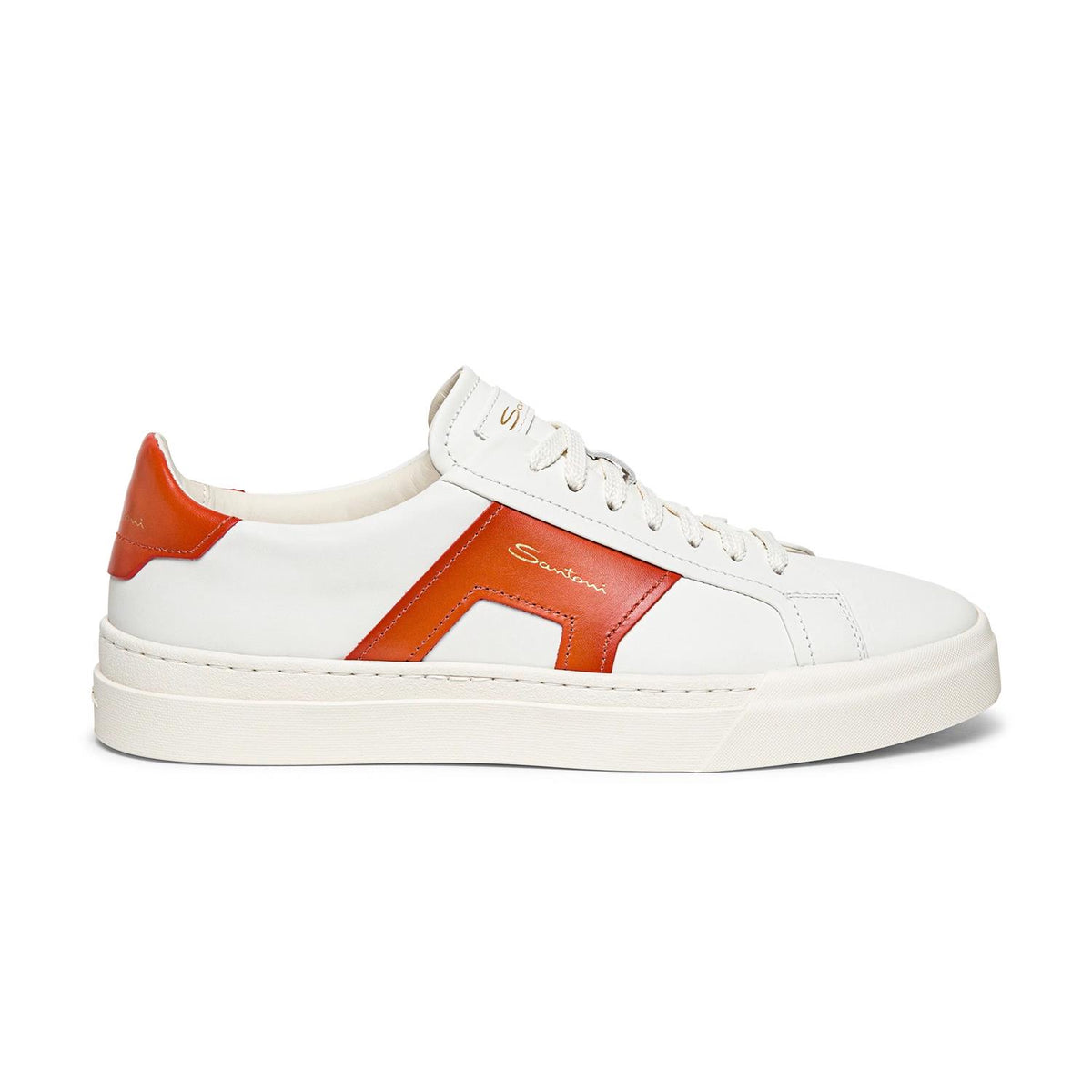 Double Buckle Sneaker White/Orange