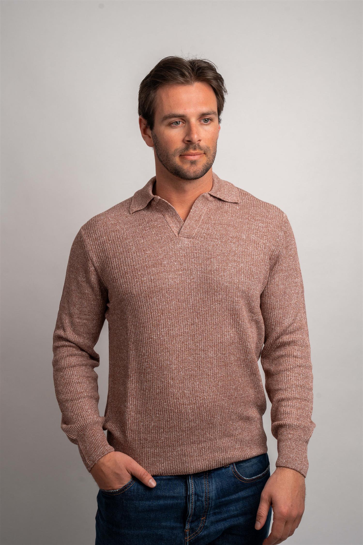 Polo LS Knitted - Rust