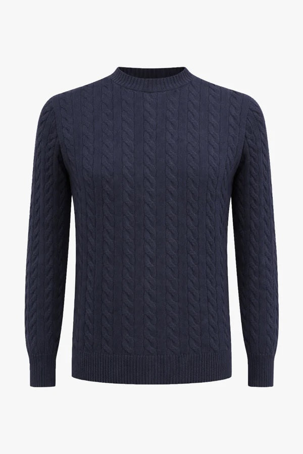 Oscar Cable Sweater - Navy