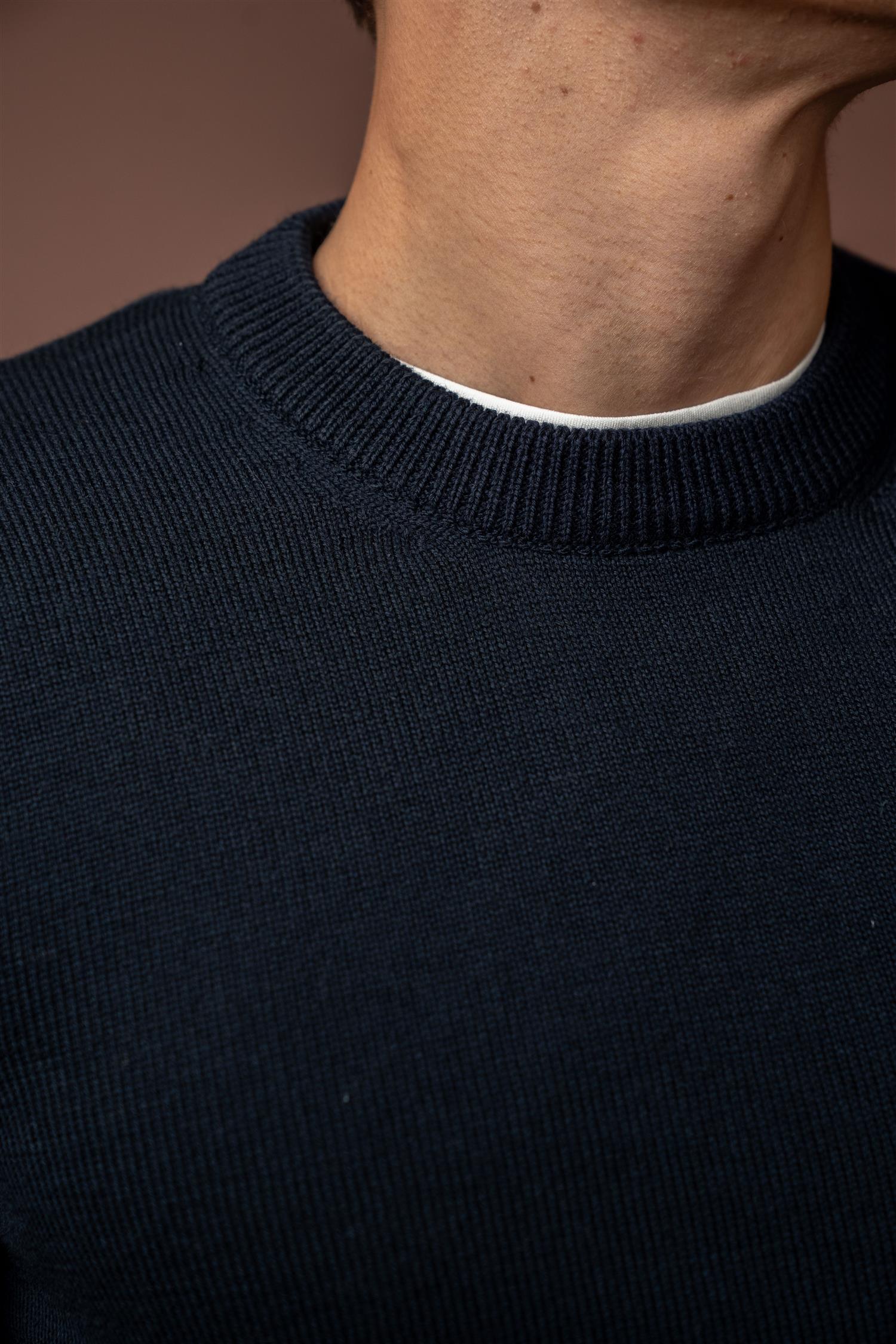 Crewneck Fine Merino - Navy