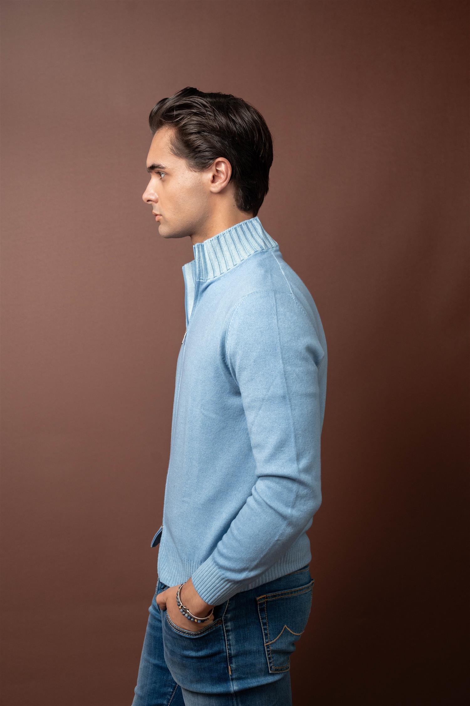Full Zip - Light Blue
