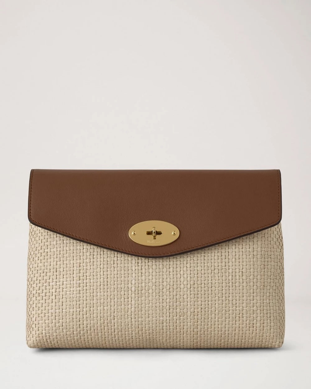 Large Darley Pouch Raffia Ecru-Bright Oak