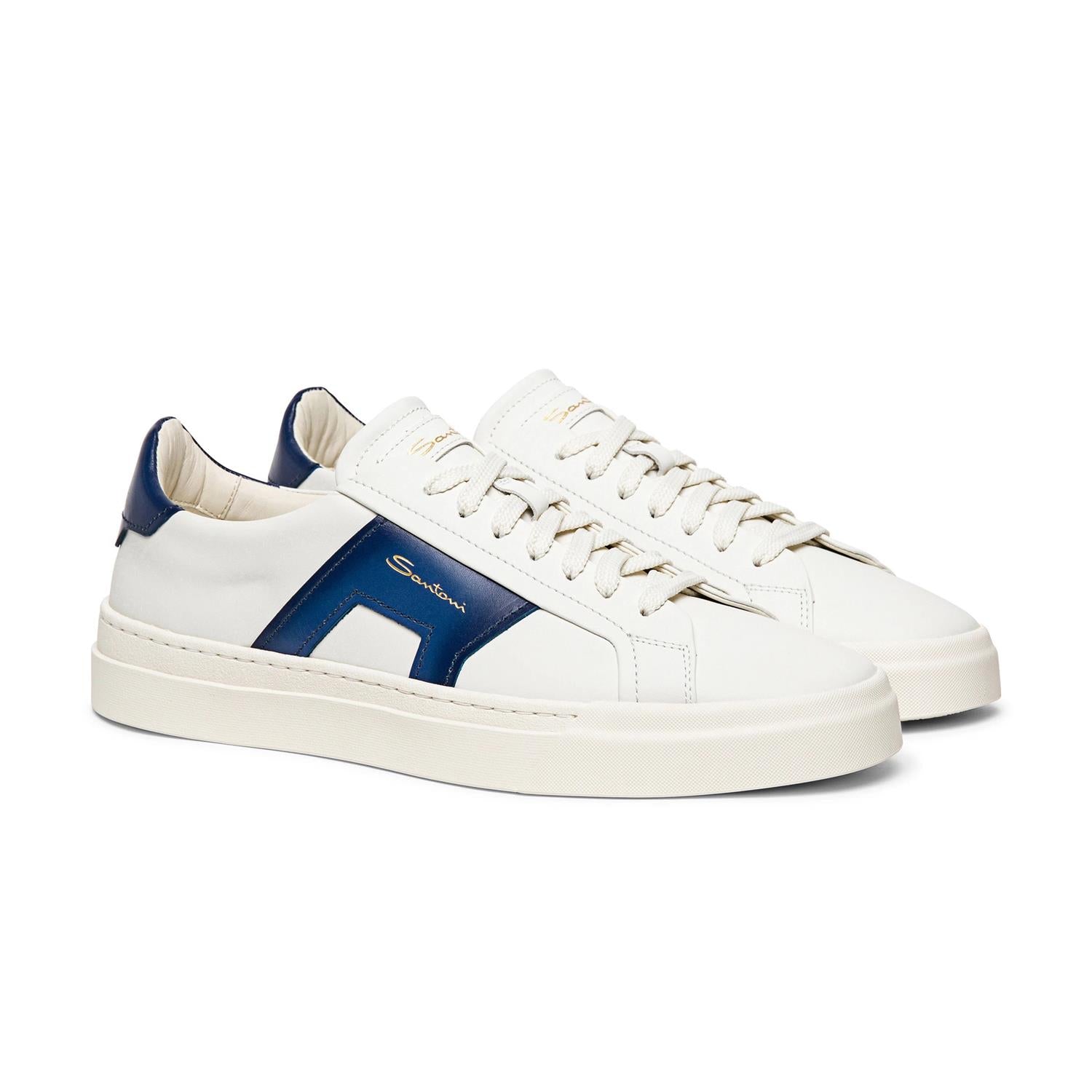 Double Buckle Sneaker - White/Blue