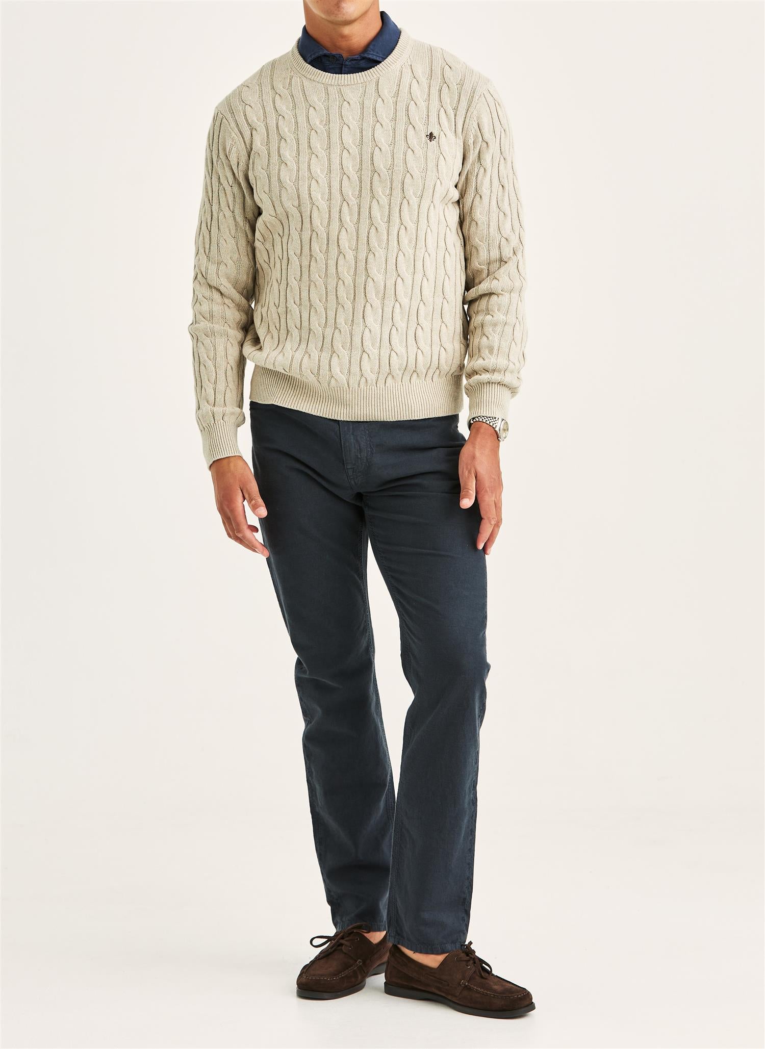 Ethan Cable Oneck - Khaki