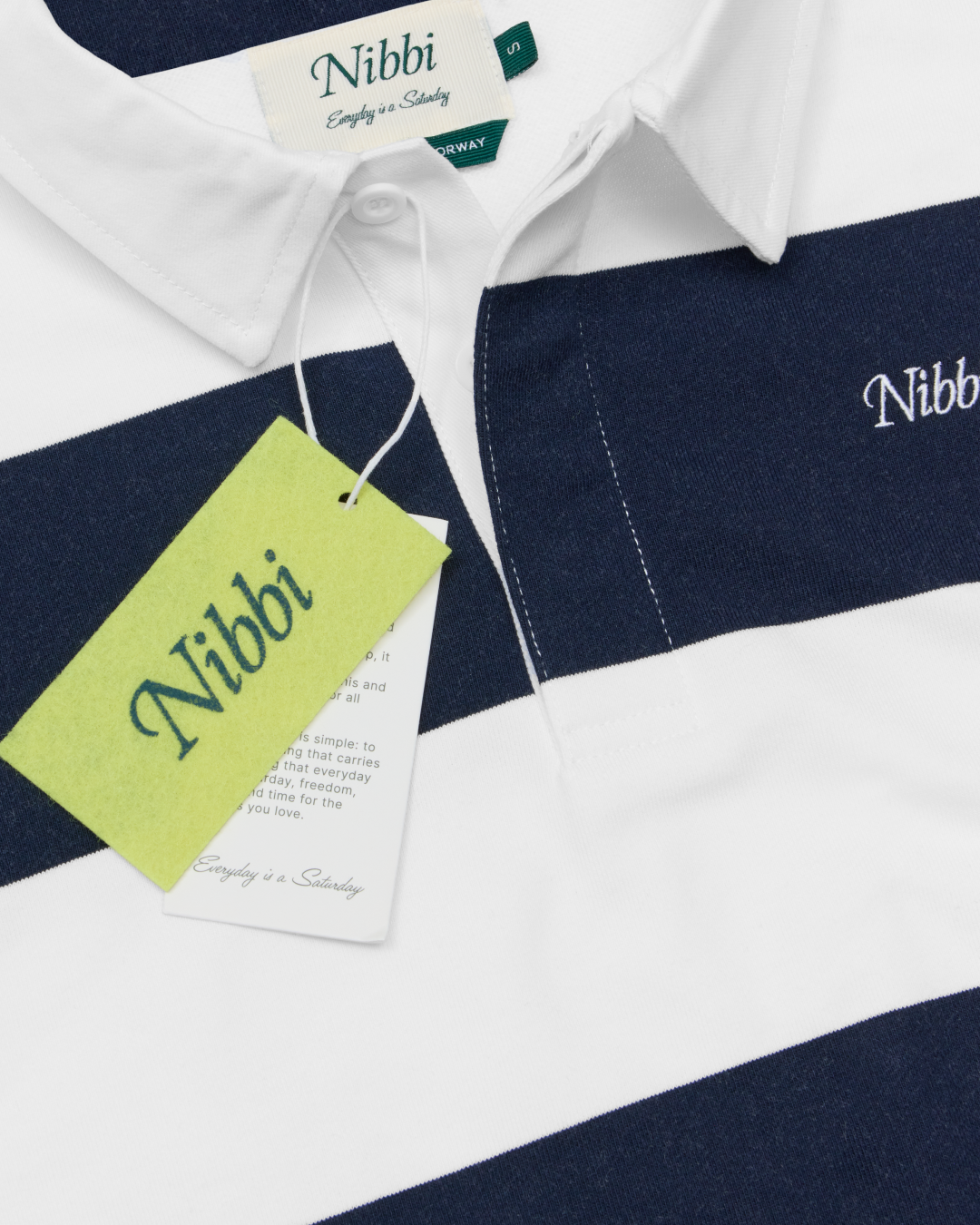 Striped Rugby - White / Navy