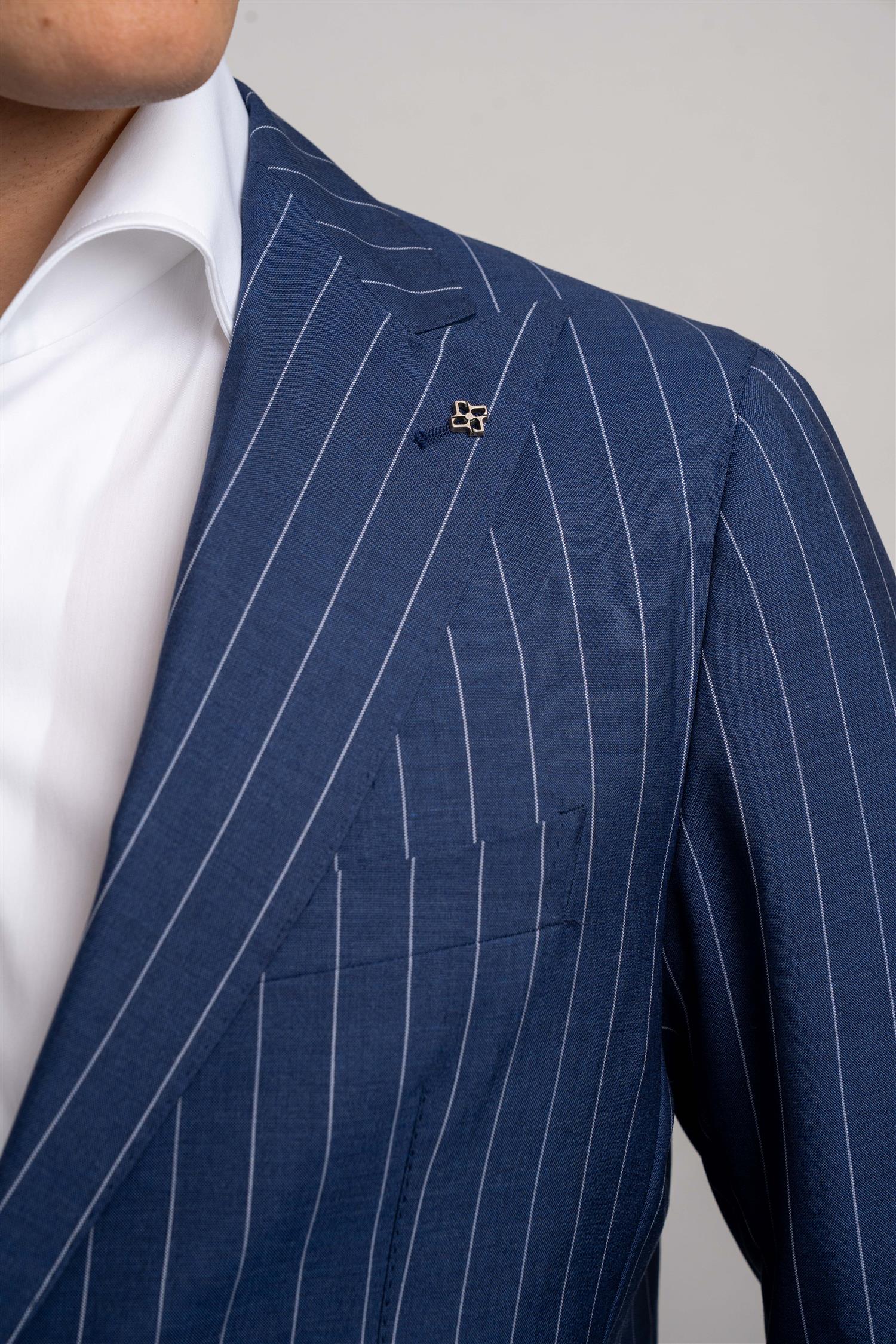 Pinstripe Suit - Blå