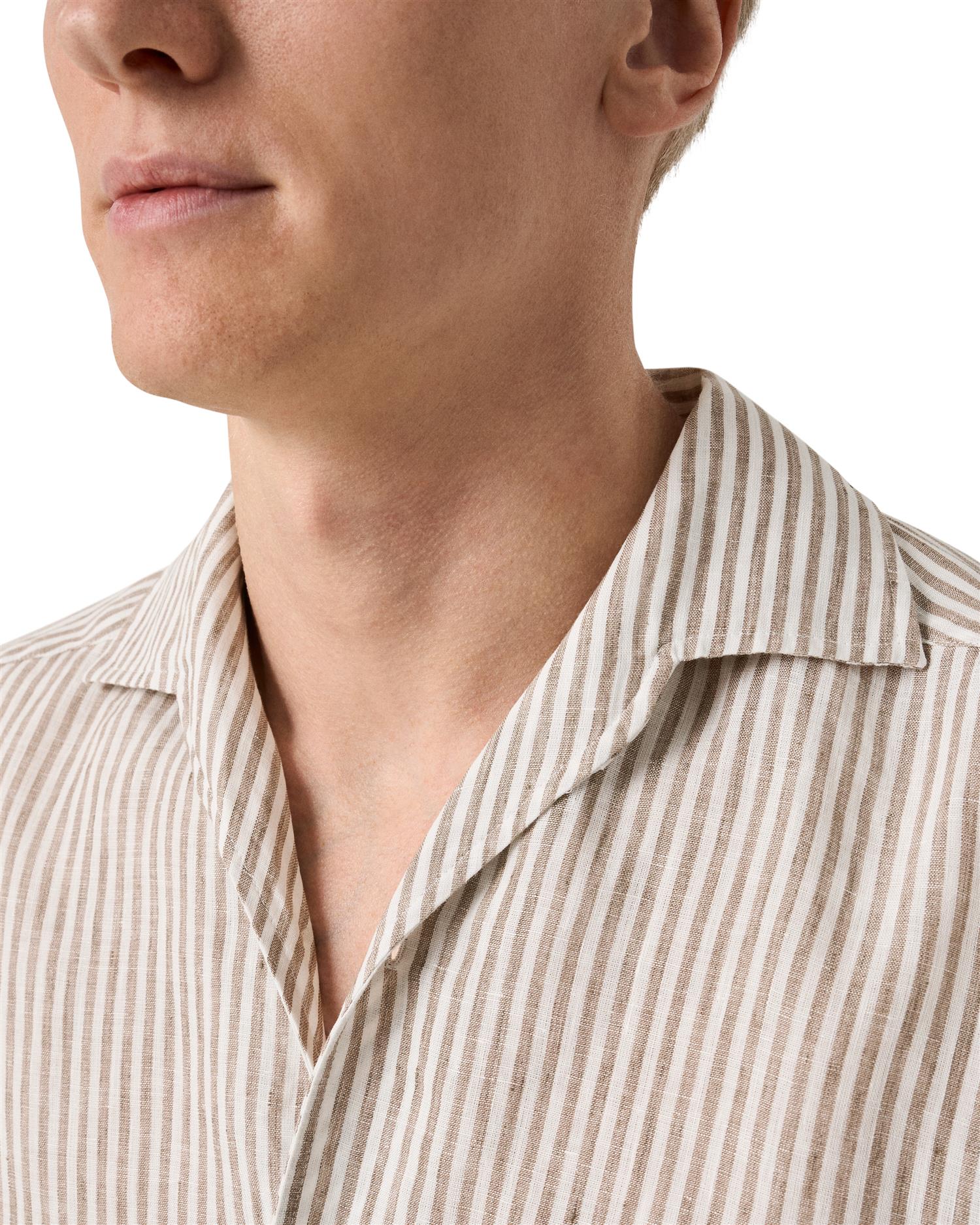 Striped Linen Shirt - Beige