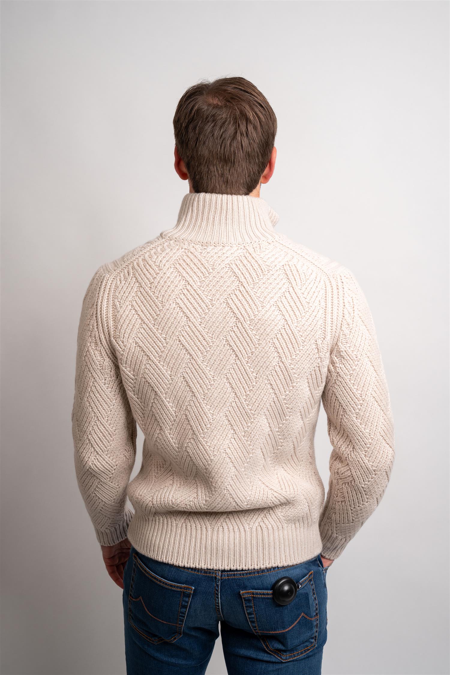 Full Zip Knitted - Panna