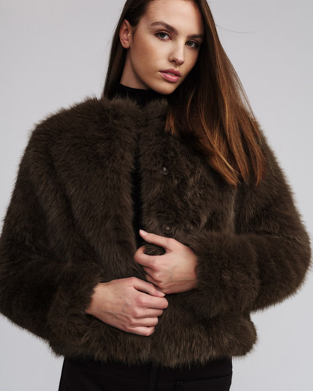 Tora Fake Fur Jacket - Brown