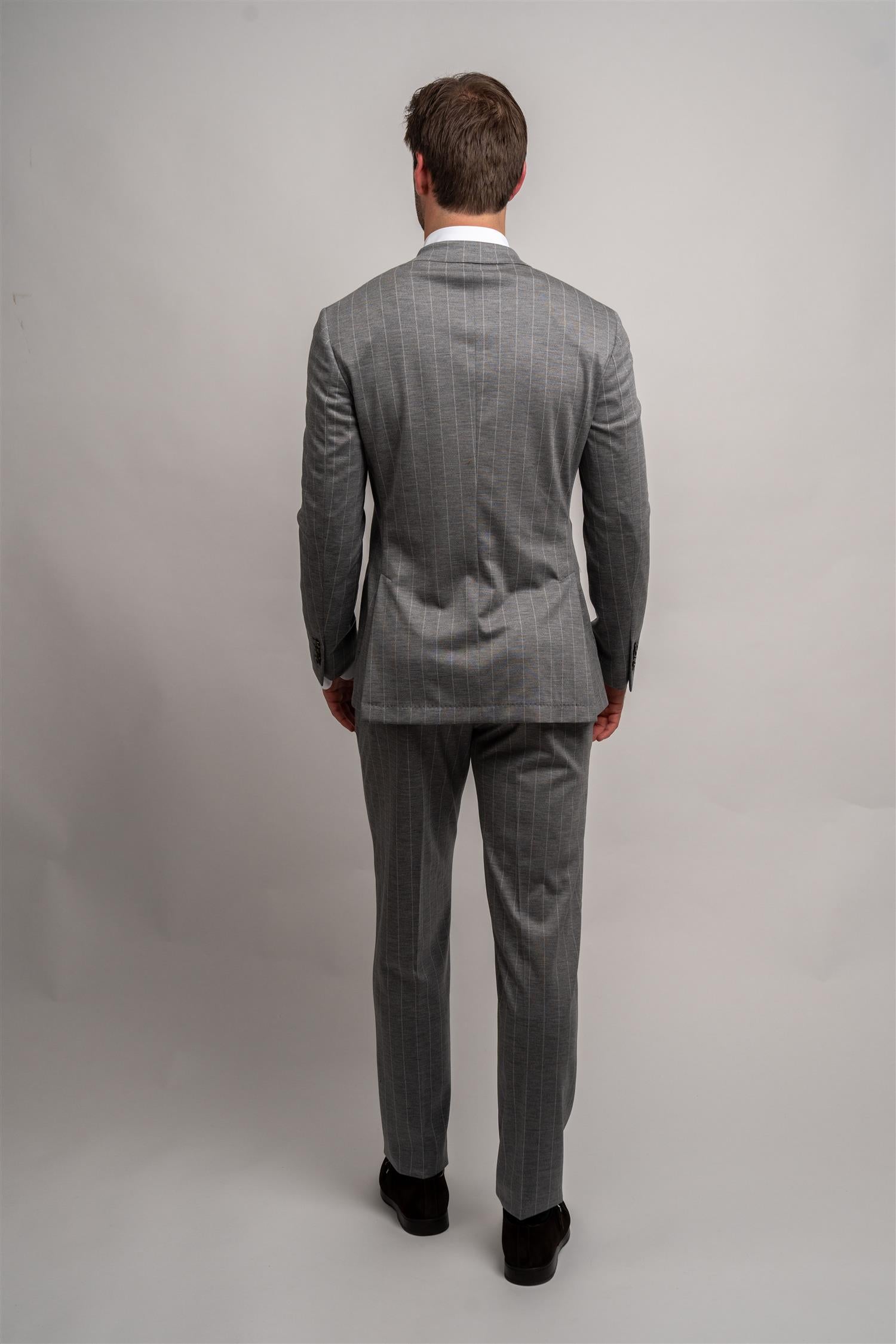 Jersey Suit Pinstripe - Grey