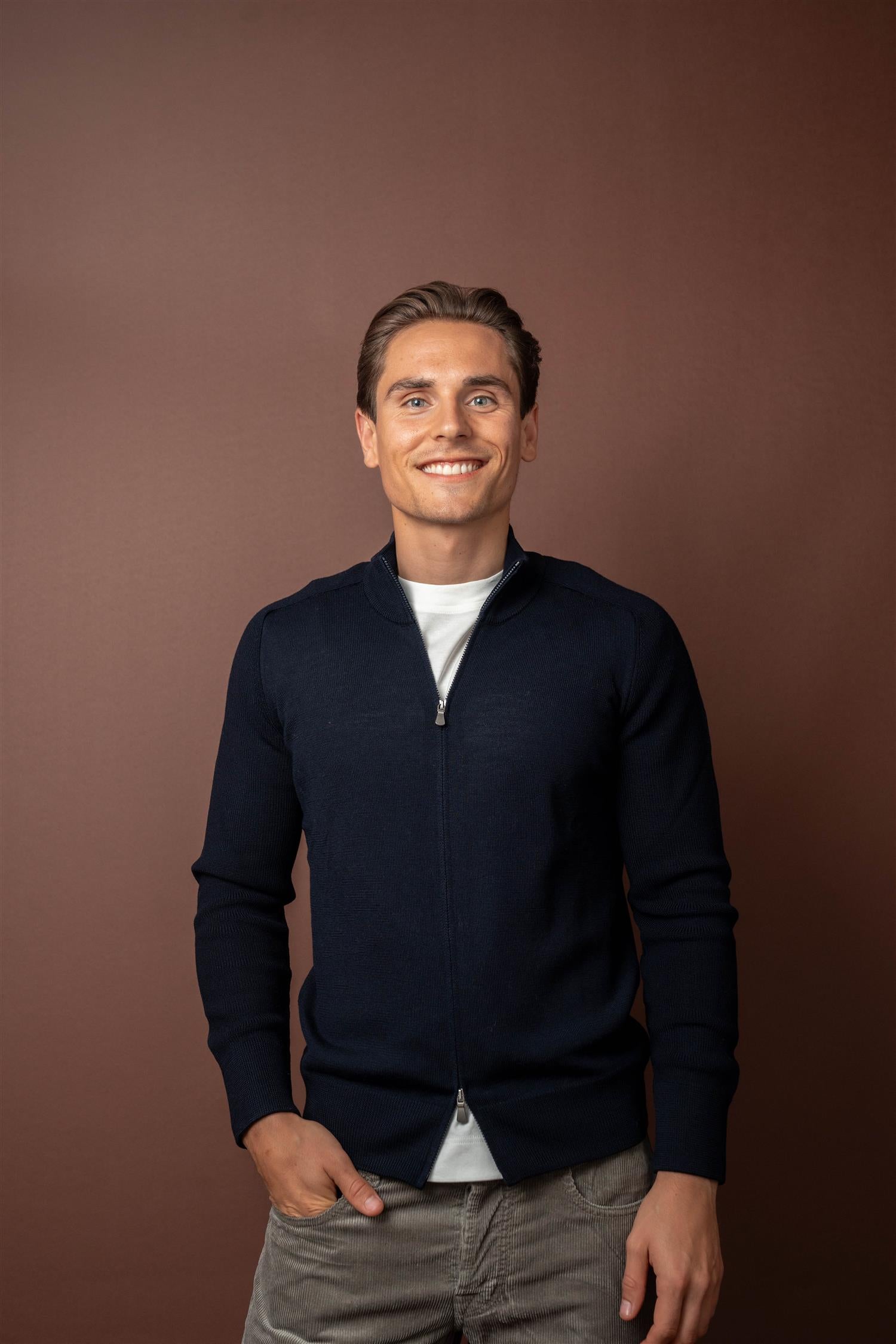 Full Zip Rain Wool - Navy