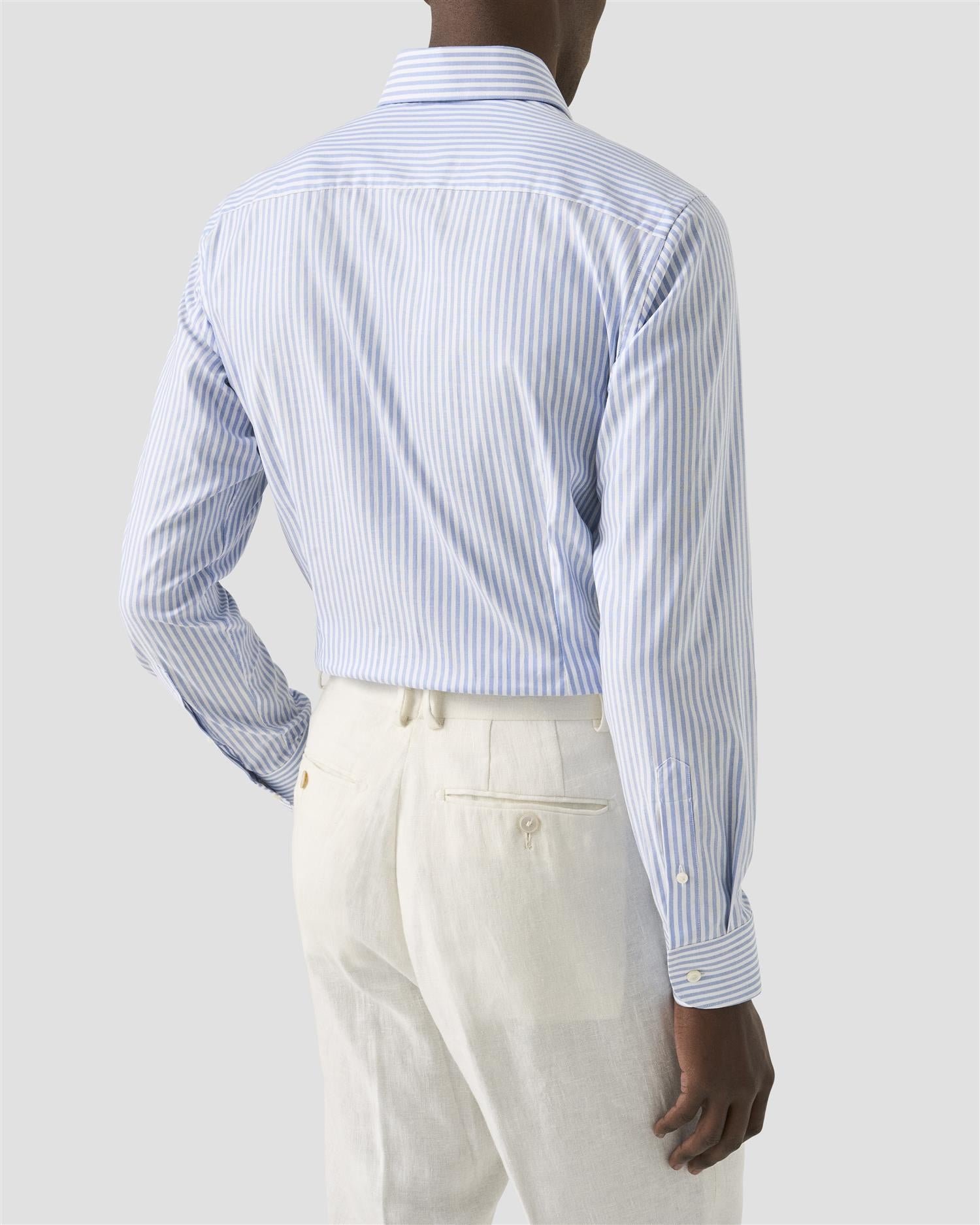 Contemp Striped Signature Oxford Shirt . Light Blue