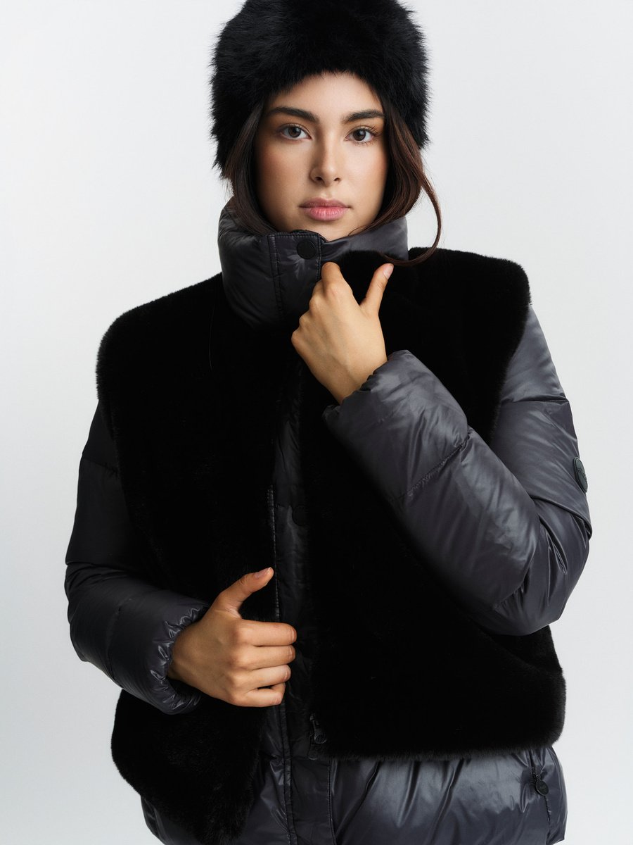 Norah Fake Fur Vest Black