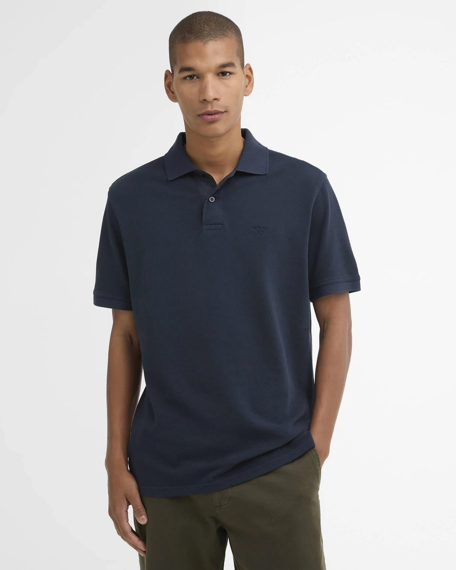 Washed Tartan Polo - Washed Navy