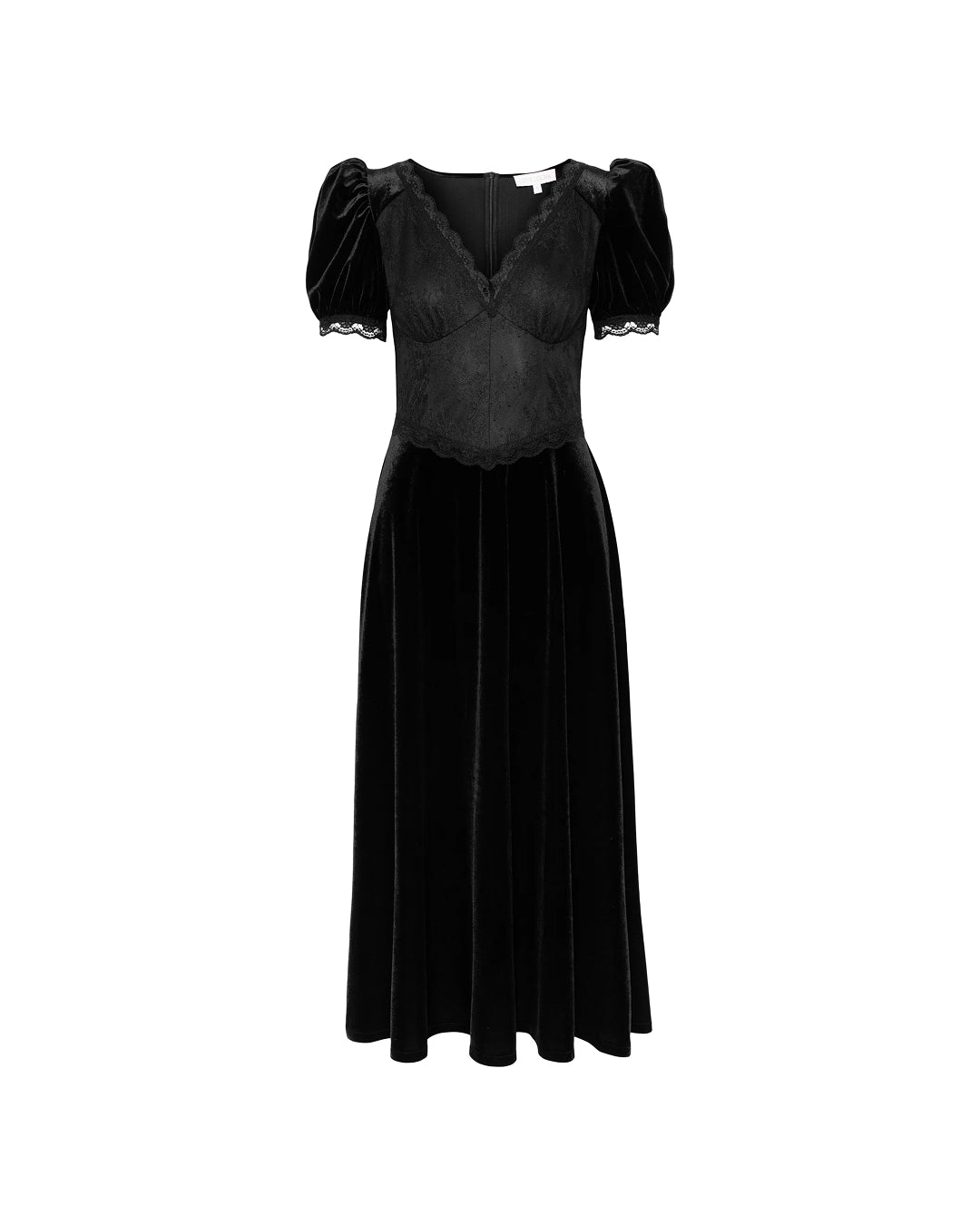 Francis Velvet Midi Dress - Black Velvet