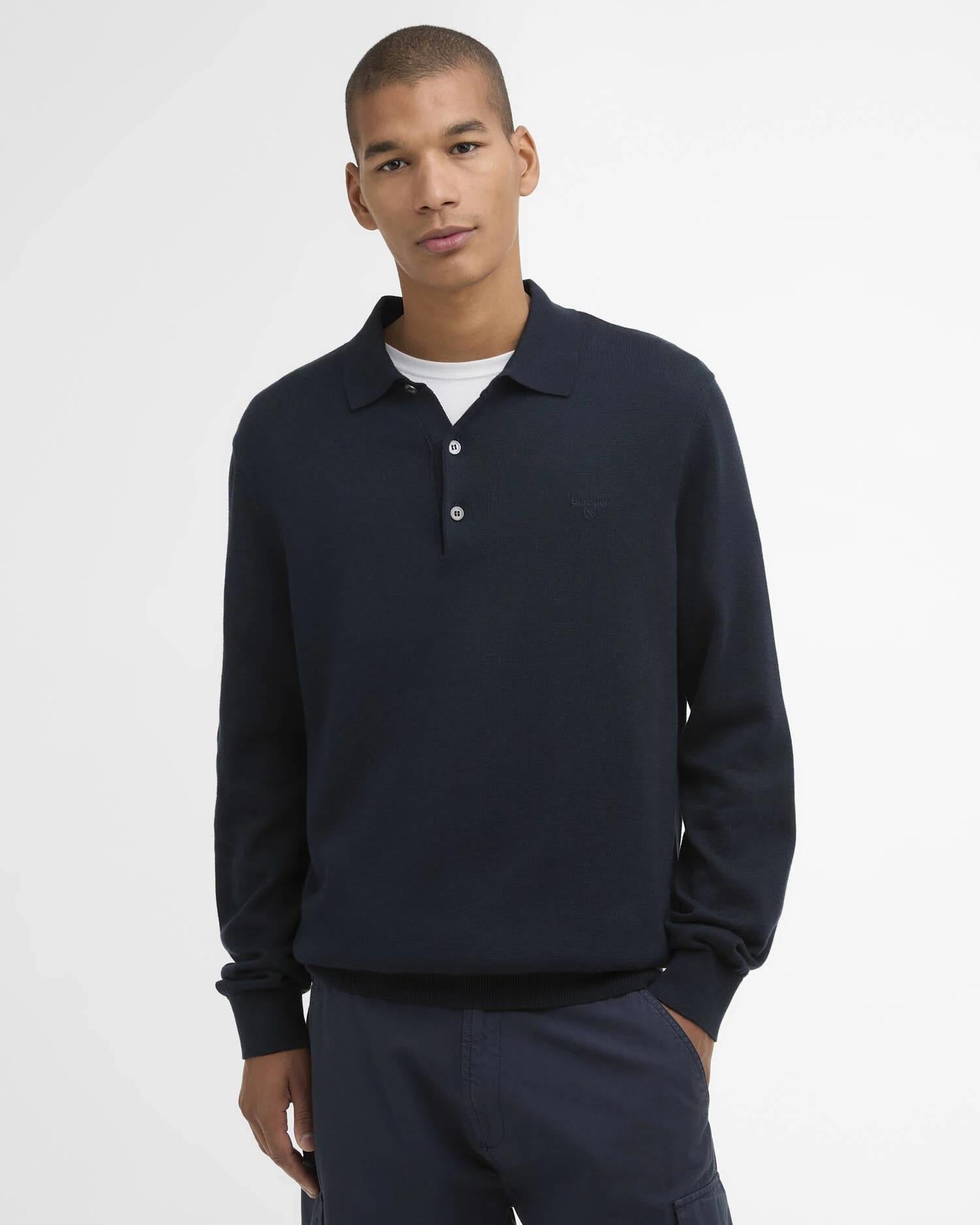 Knitted Polo Shirt - Navy