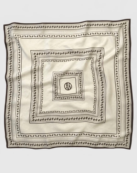 Paisley Scarf Cream & Mocha Mousse 80cm