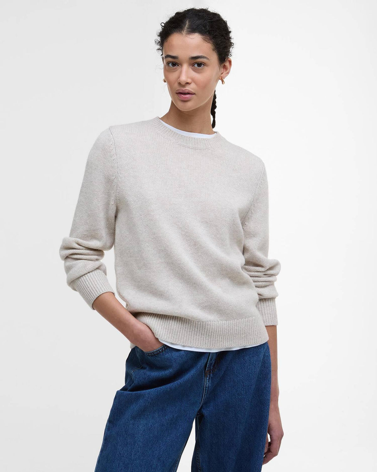 Woodhouse Wool-Cashmere Crew Neck Jumper Oatmeal