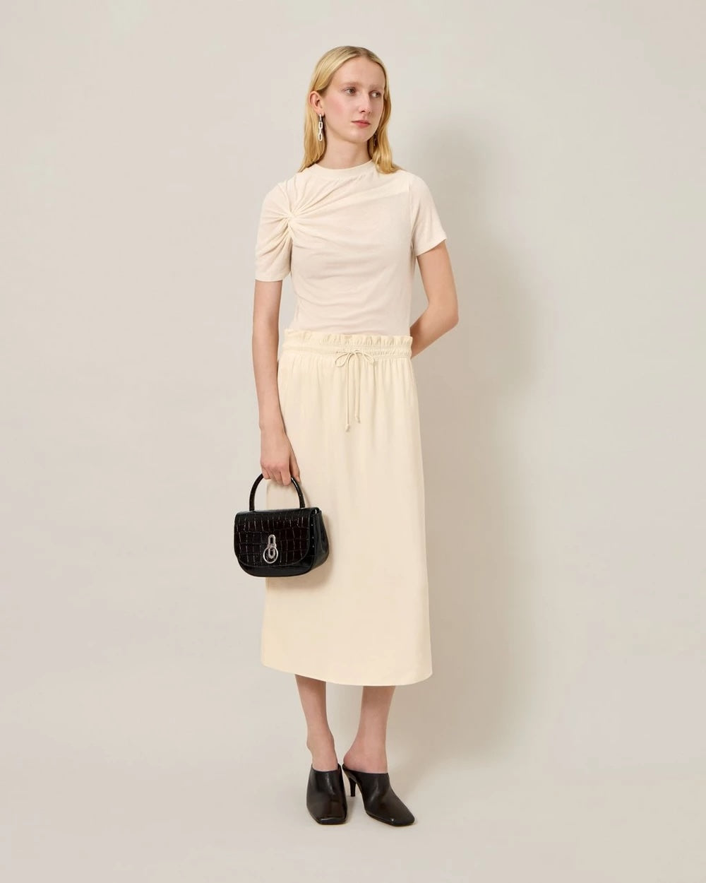 Small Amberley Top Handle Croc Black