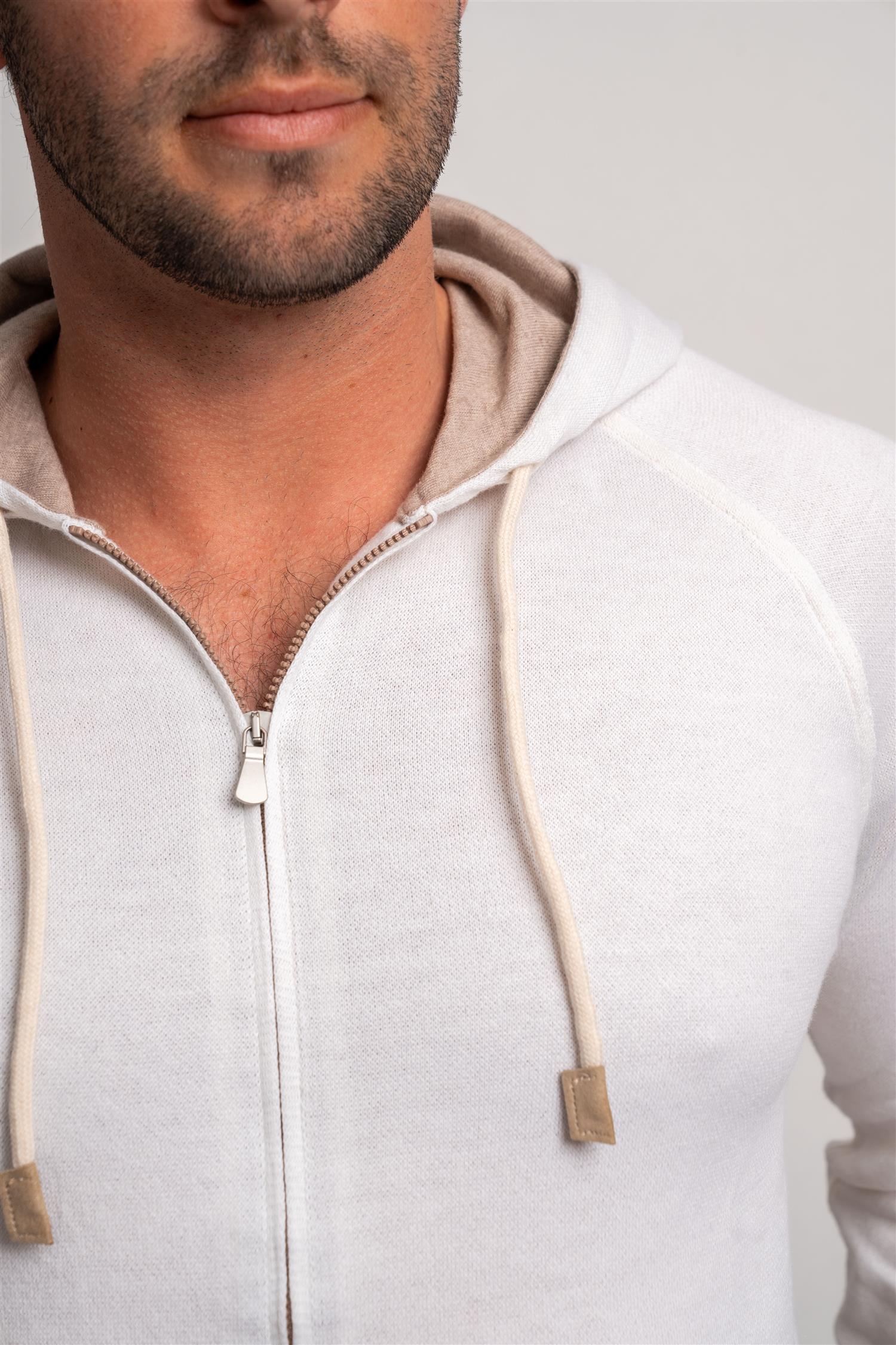 Cashmere / Cotton Hoodie - Off-White