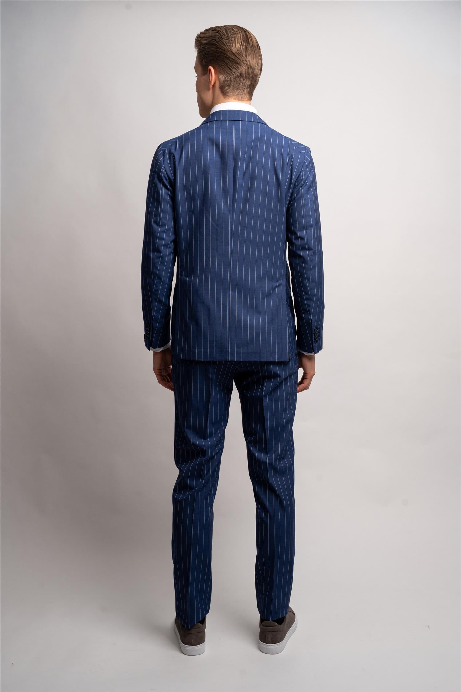 Pinstripe Suit - Blå