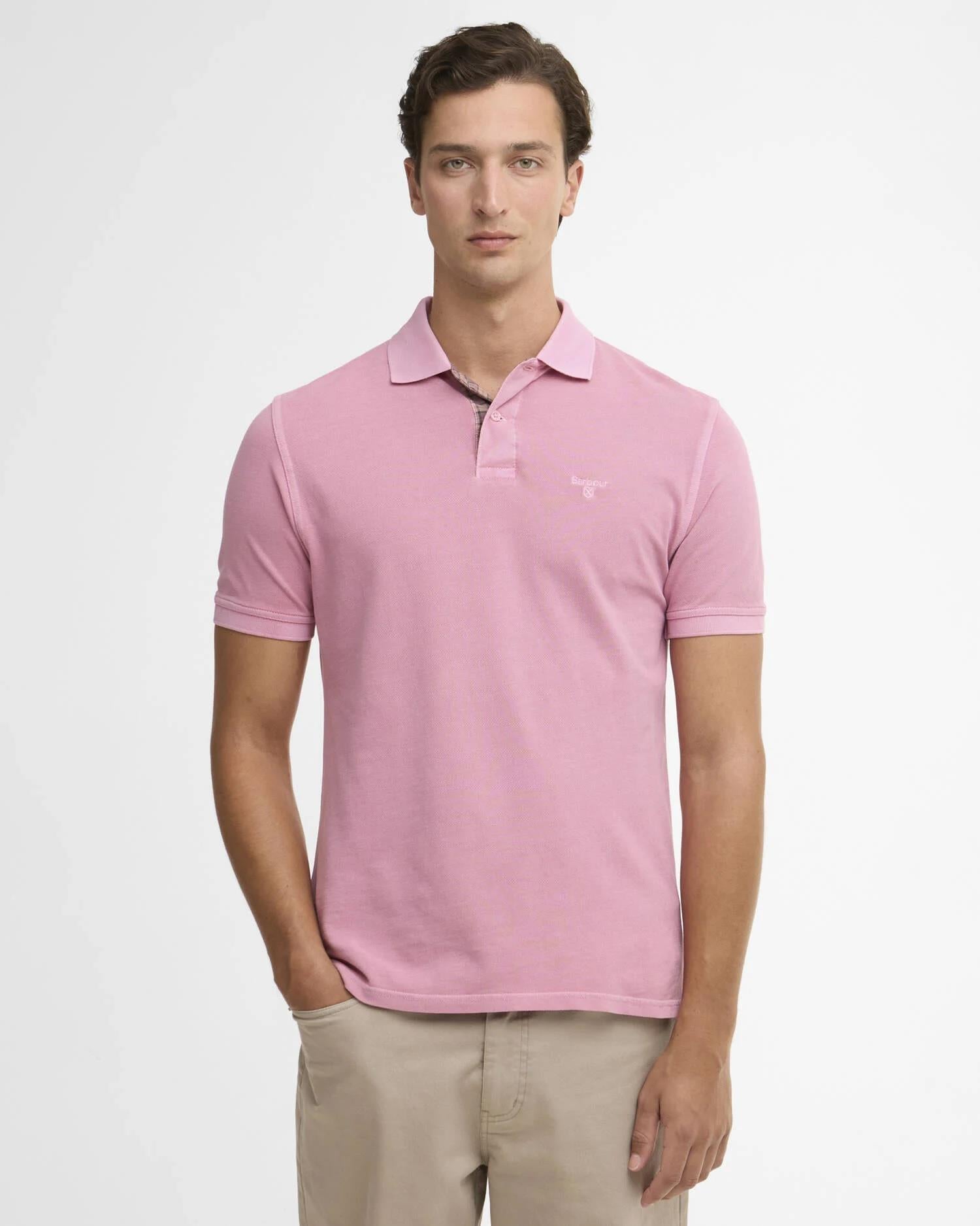 Washed Tartan Polo - Washed Pink