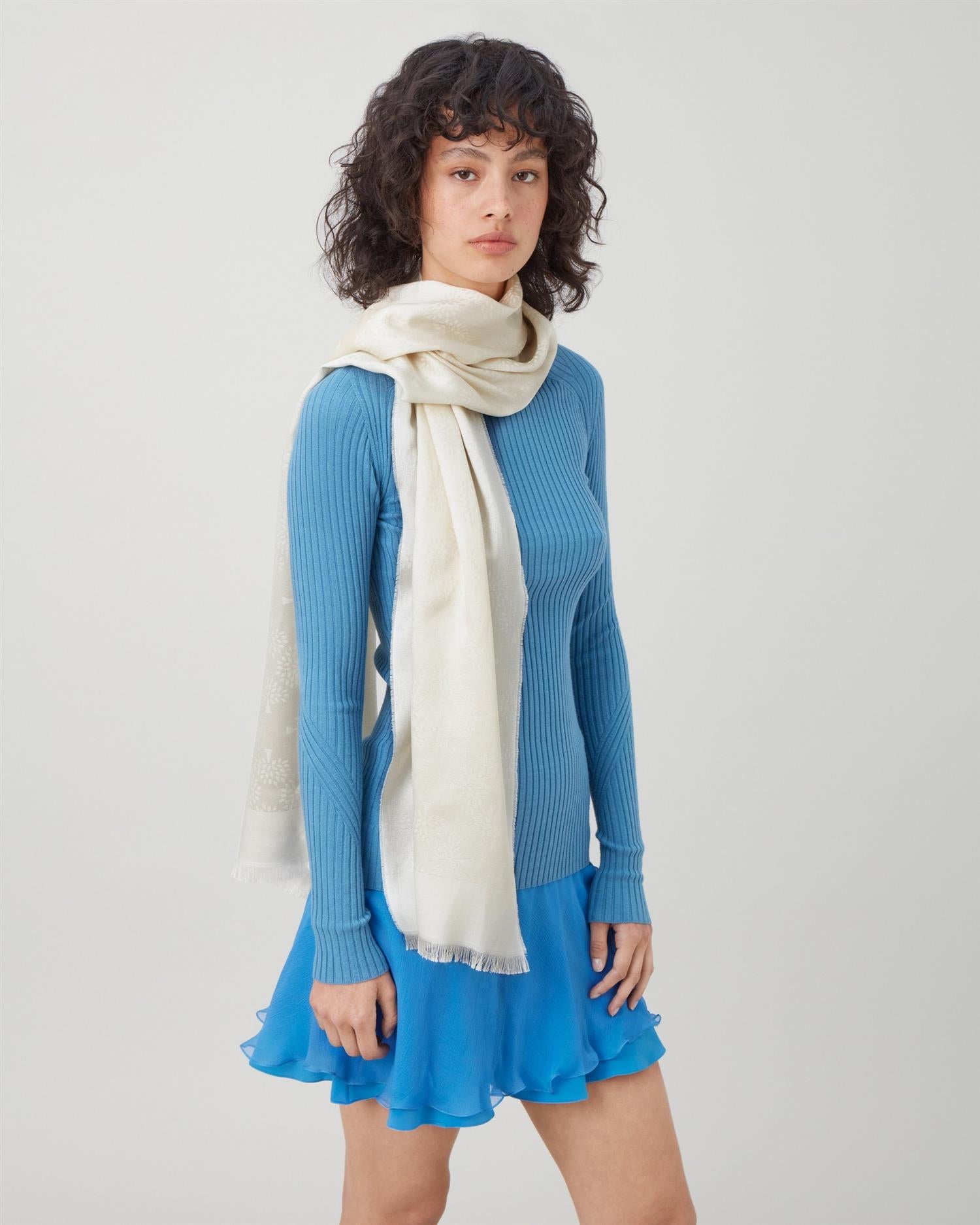 Mulberry Tree Rectangular Scarf 45x180 Cream