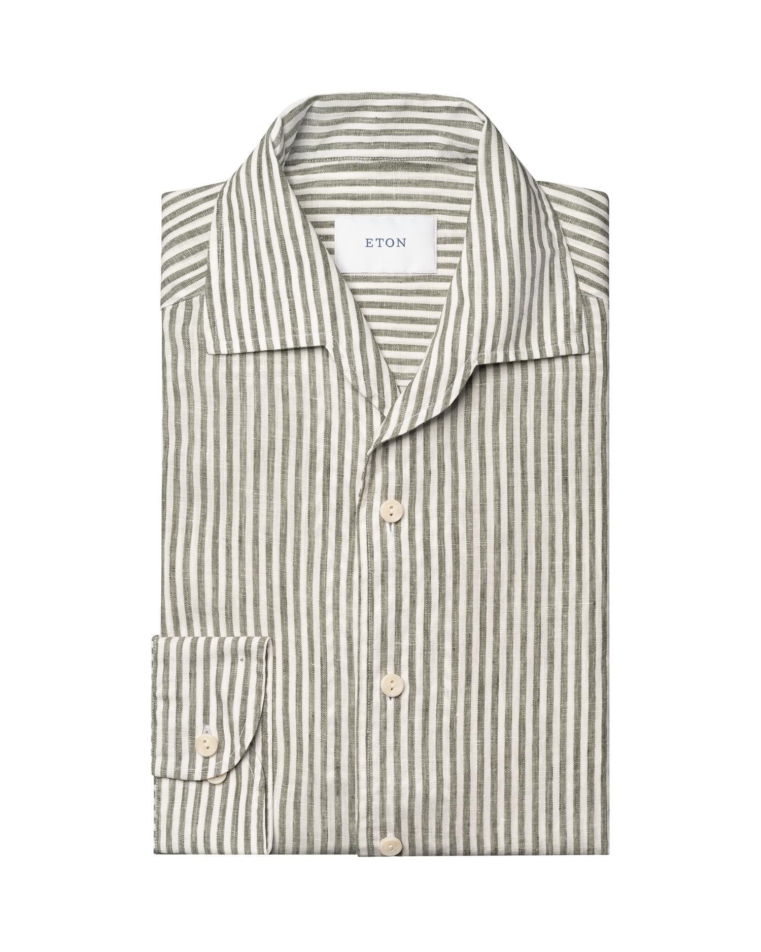Striped Linen Shirt - Green